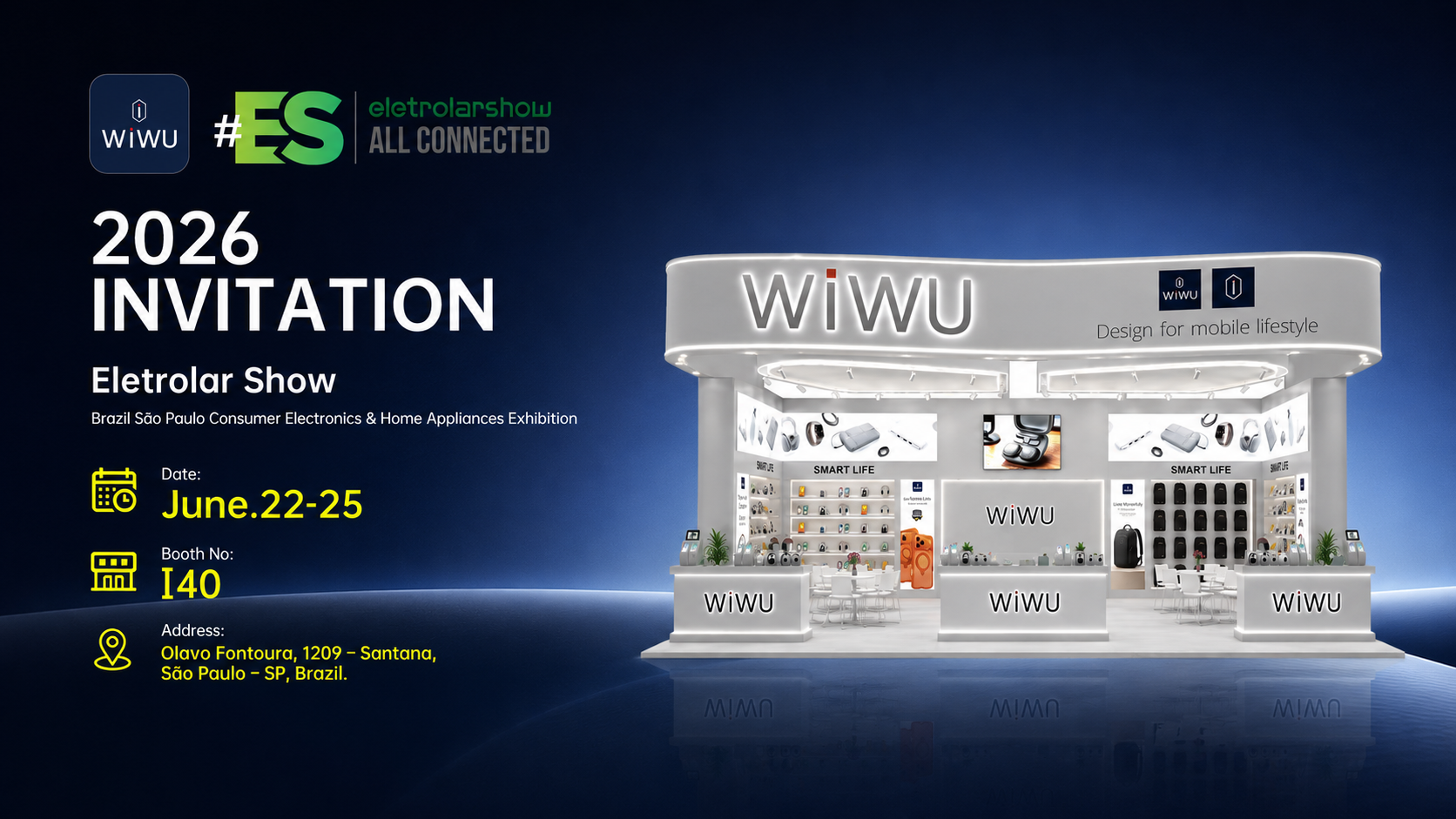 WiWU at Eletrolar Show 2026 São Paulo — Back at Booth 140