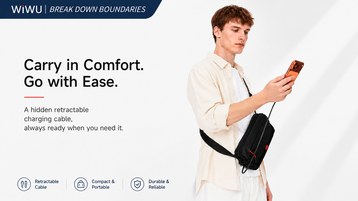 WiWU Warriors Crossbody Bag Review: Built-In 60W Charger Meets Military-Grade Construction
