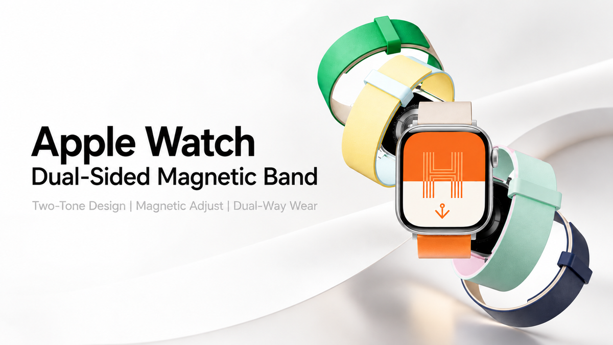 WiWU MAG DUO WB303 Apple Watch Dual-Sided Magnetic Band — Two-Tone Design