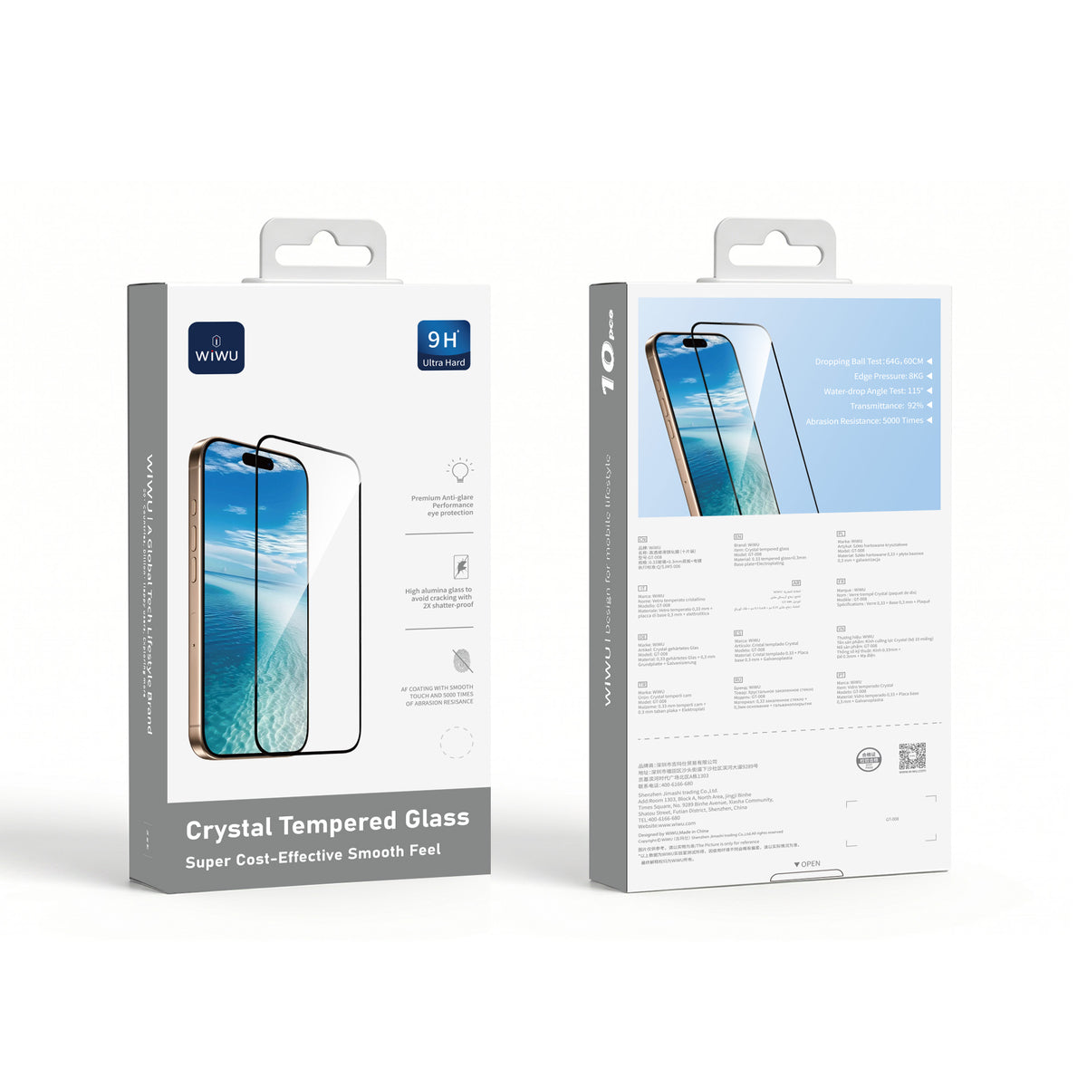 WiWU 2.5D Ultra Clear Tempered Glass 10-Pack GT-008