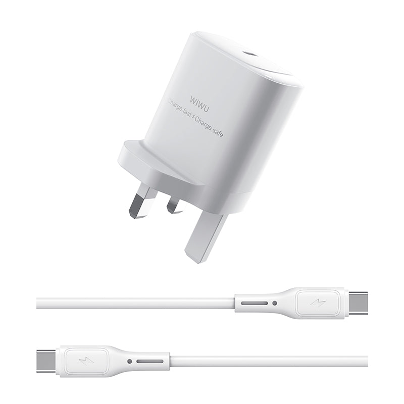WIWU 30W Essen GaN Fast Charger+Cable Combo Wi-G008 C-C