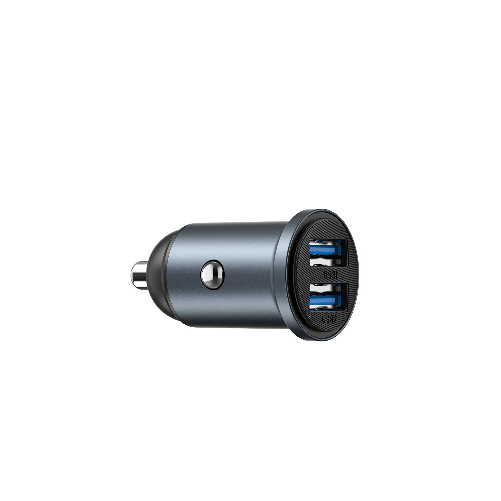 WiWU Wi‑CC031 Nano Lite 12W Dual USB Car Charger QC3.0 Fast Charging Compact Aluminum Alloy