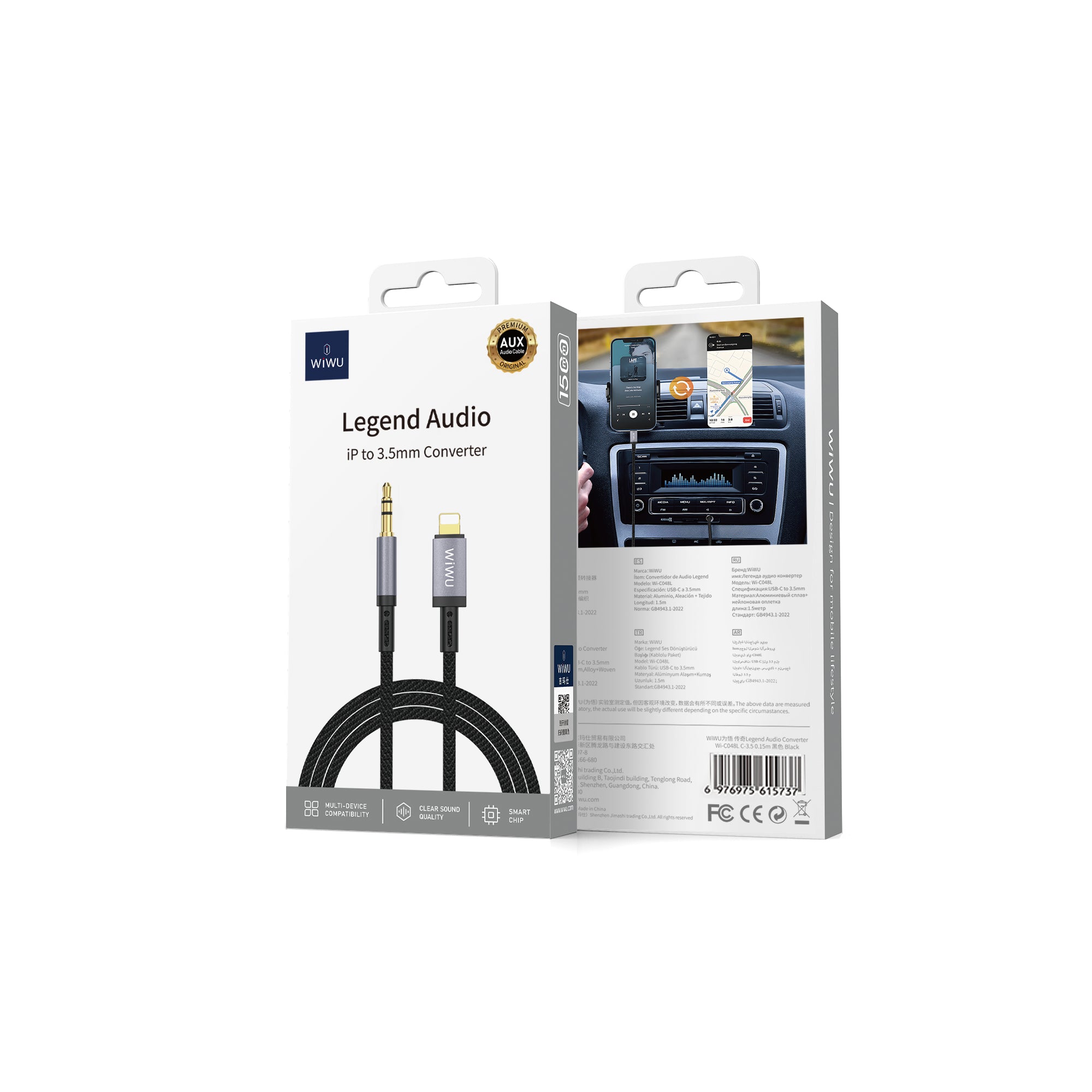 WiWU Legend Audio Convertor (1.5m) Lightning/USB-C to 3.5mm Wi-C048