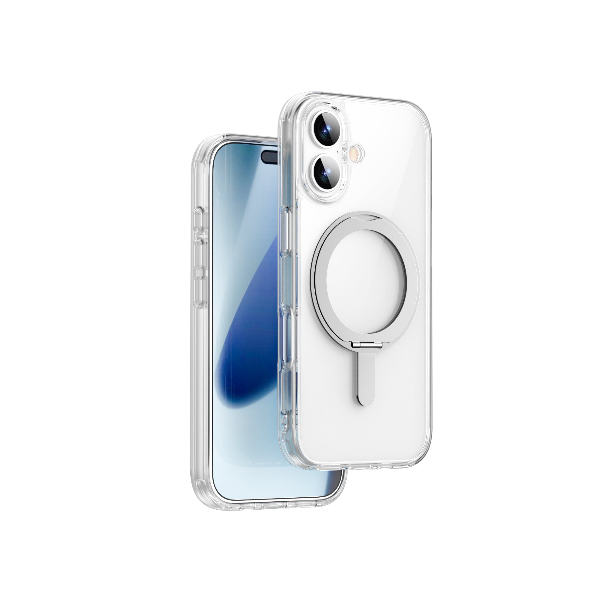 WiWU MCC-201 Magnetic Clear Case with 360 Rotating Stand Anti-Shock PC TPU Shell for IP17 Series