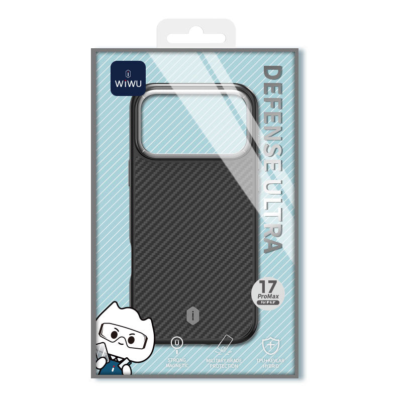 WiWU DCC-205 Aramid Fiber Magnetic Case Soft Touch with Kevlar Shell and Metal Buttons for IP17 Series
