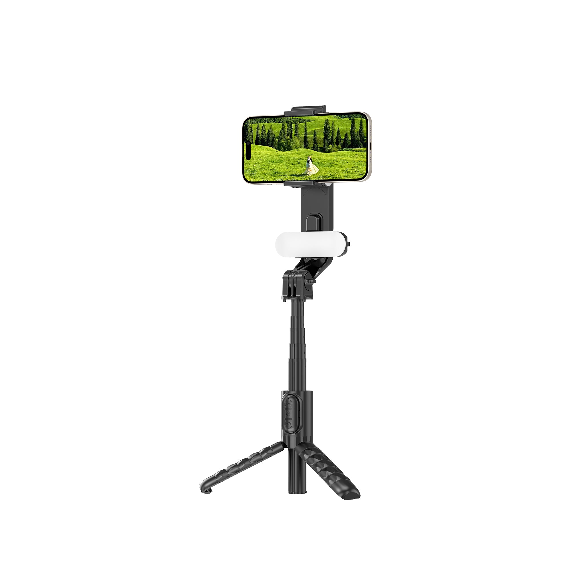 WiWU Wireless Connection Portable Selfie Stick with Beauty Light Foldable Selfie stick with Tripod and remote control Wi-SE013