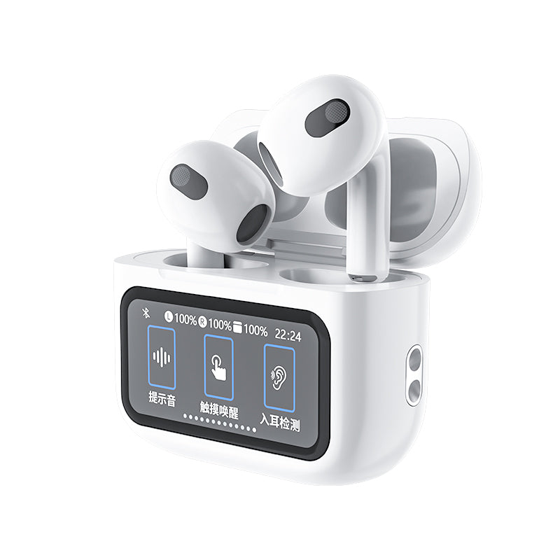 WiWU T23 Bluetooth Earbuds with Display Bluetooth 6.0 4.5H Music Touch Control Ear Detection
