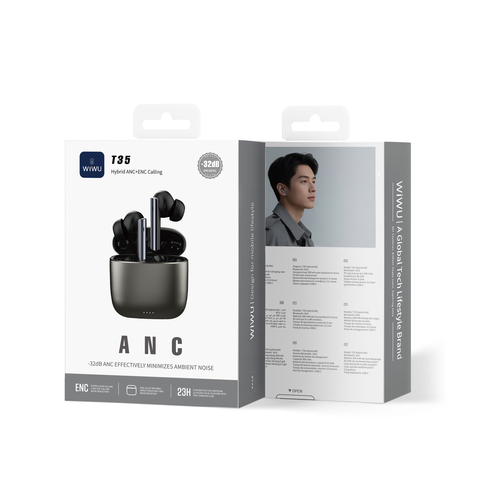 WiWU T35 Hybrid ANC Wireless Earbuds