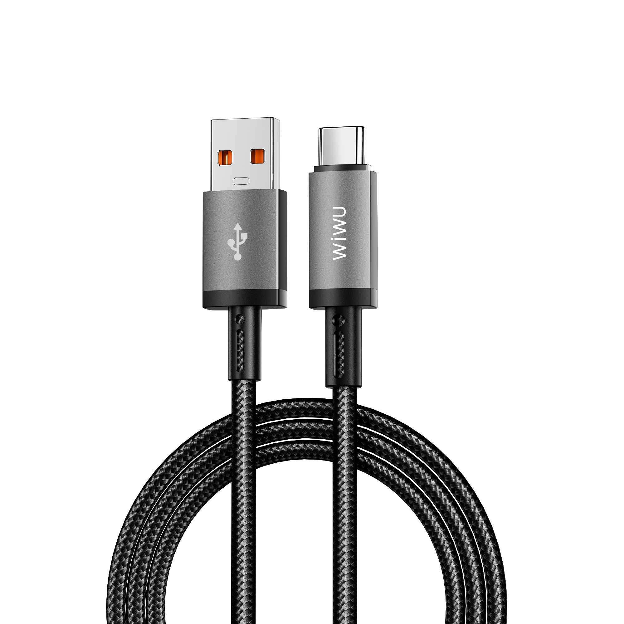 WiWU Wi-C054 1M Aluminum alloy Nylon braided TITAN LINK Series Charging Cable with USBA to Micro,USB to iP,USB-A to Type C
