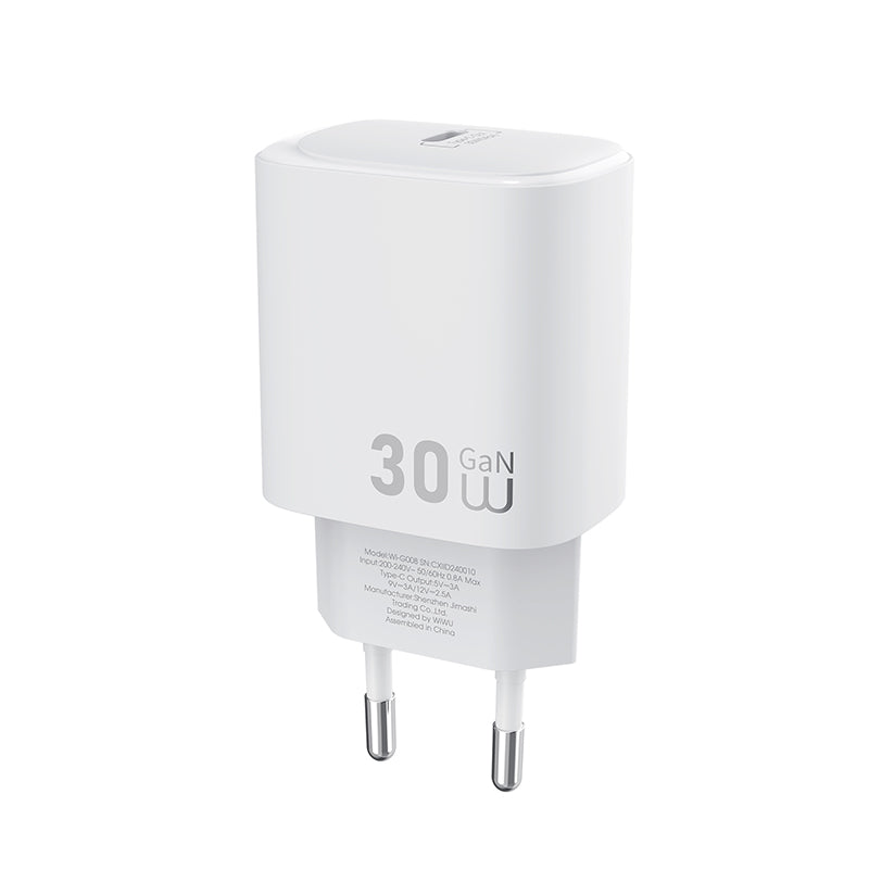 WiWU 30W Essen GaN Fast Charger Wi-G008 Fast Wall Charger