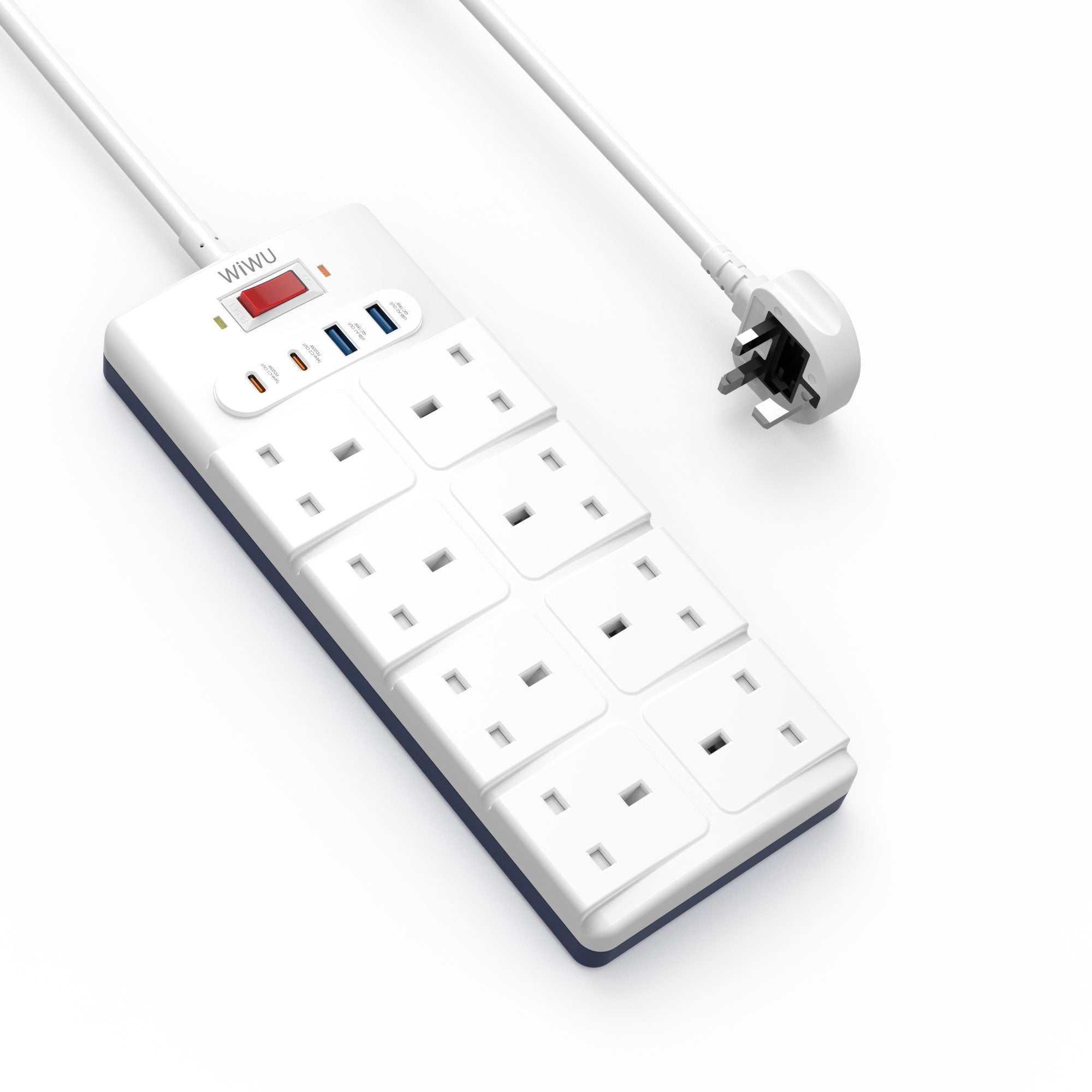 WiWU Wi-S009 PS842 20W GaN 12 in 1 Desktop Power Strip with USB C and AC Outlets