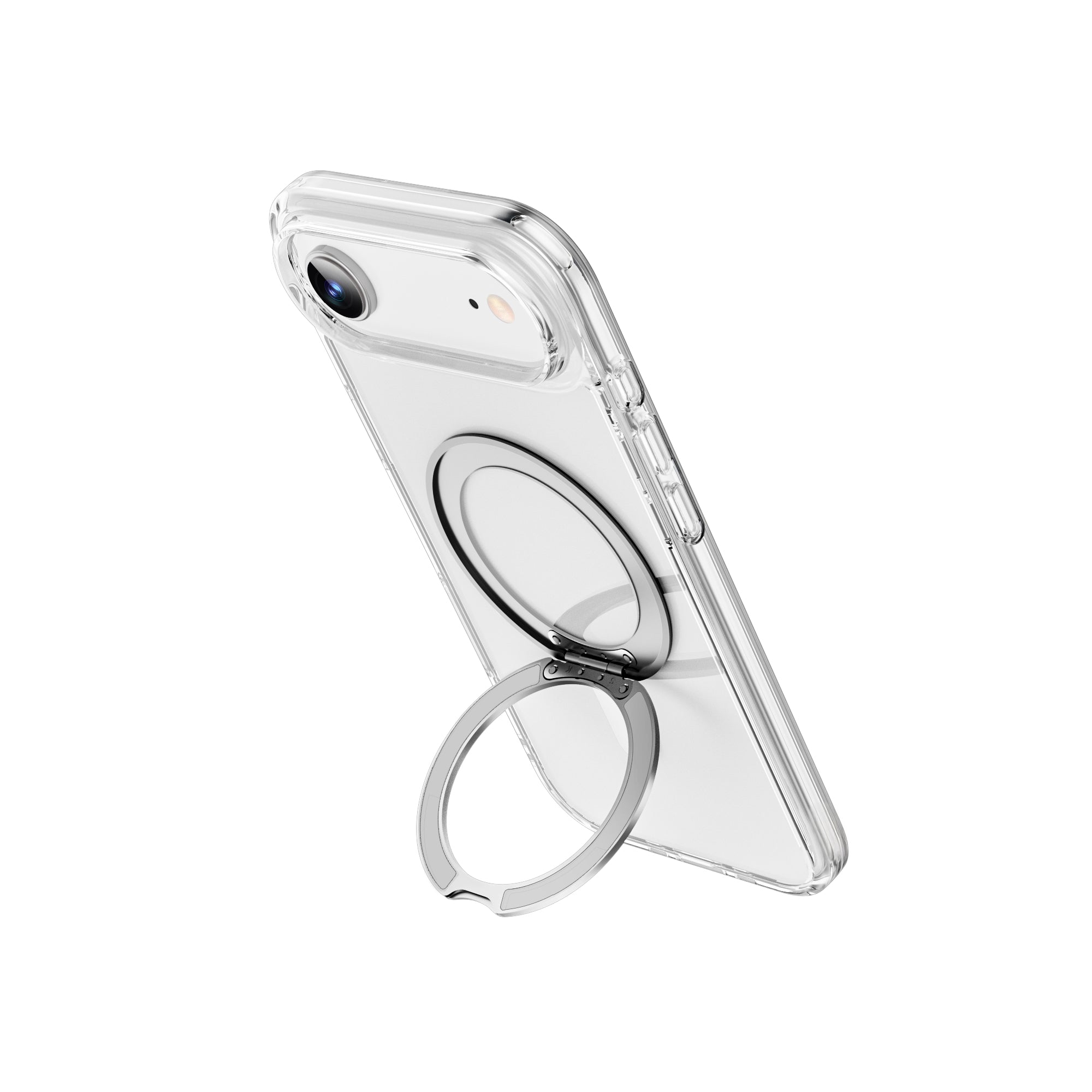 WiWU MCC-201 Magnetic Clear Case with 360 Rotating Stand Anti-Shock PC TPU Shell for IP17 Series