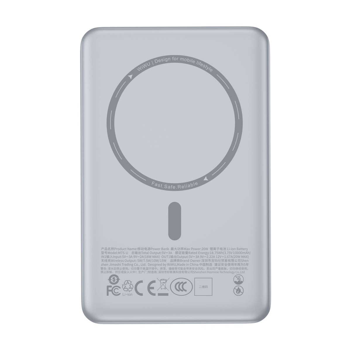 WiWU M12-U 10000mAh 22.5W Magnetic Wireless Power Bank