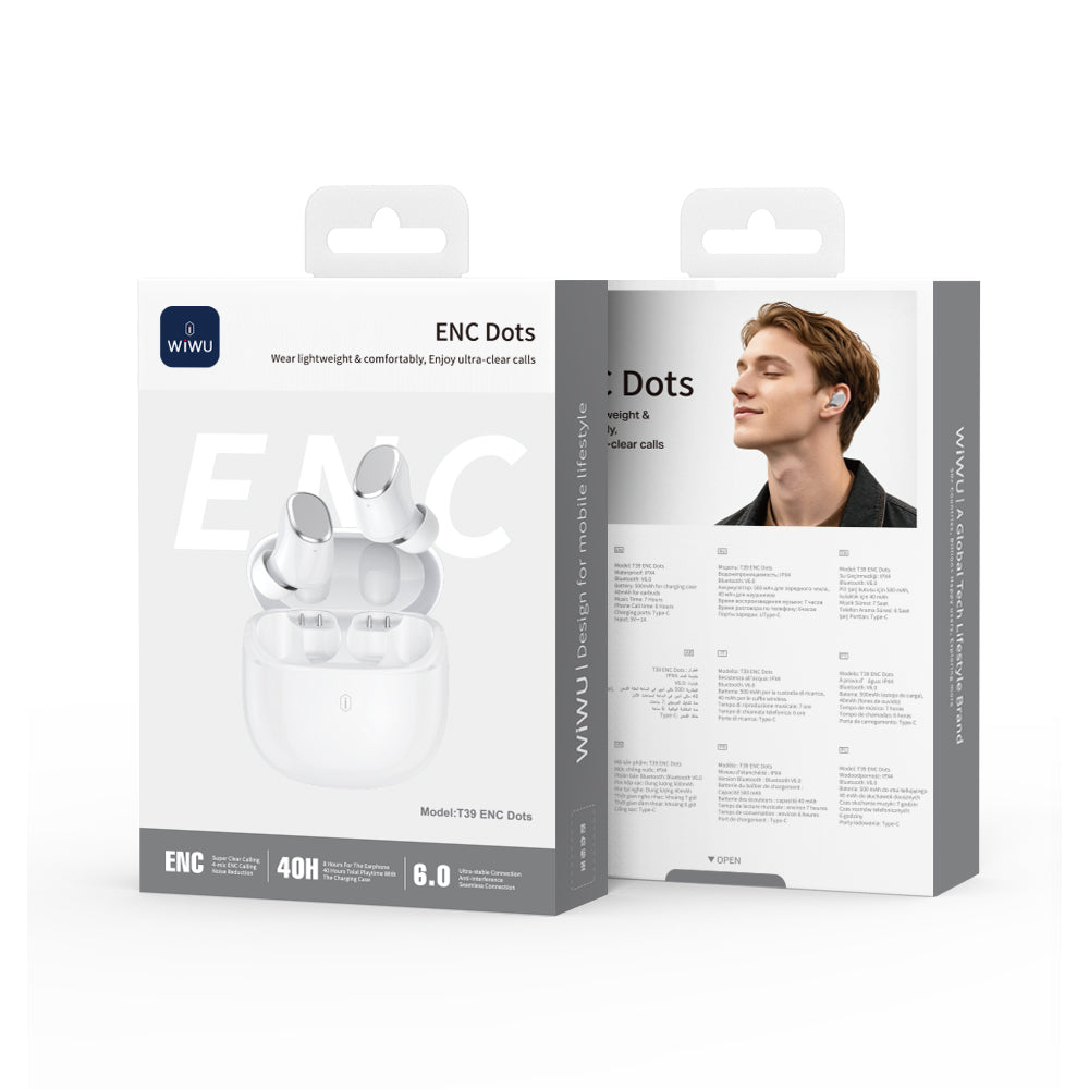 WiWU T39 ENC Dots True Wireless Earbuds with Bluetooth 6.0