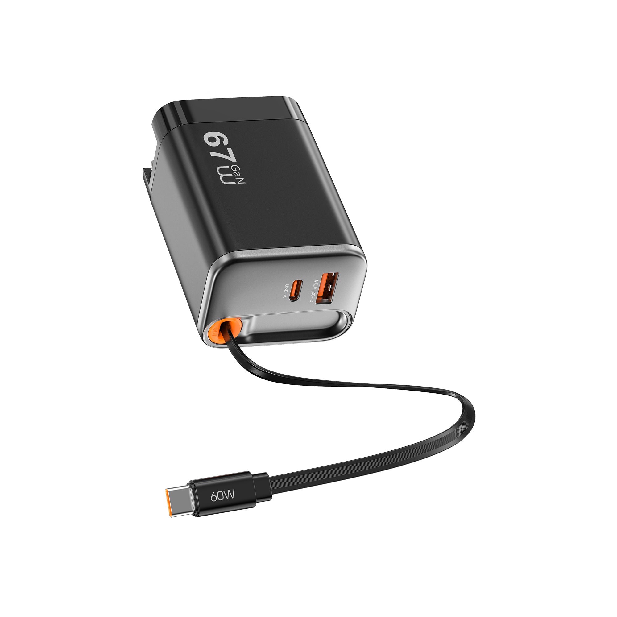 WiWU Helix Pro 67W GaN Technology PD/QC 2USB C+1 USB A Port Fast Charger (with EU and UK plug adapters) Wi-G027 CN