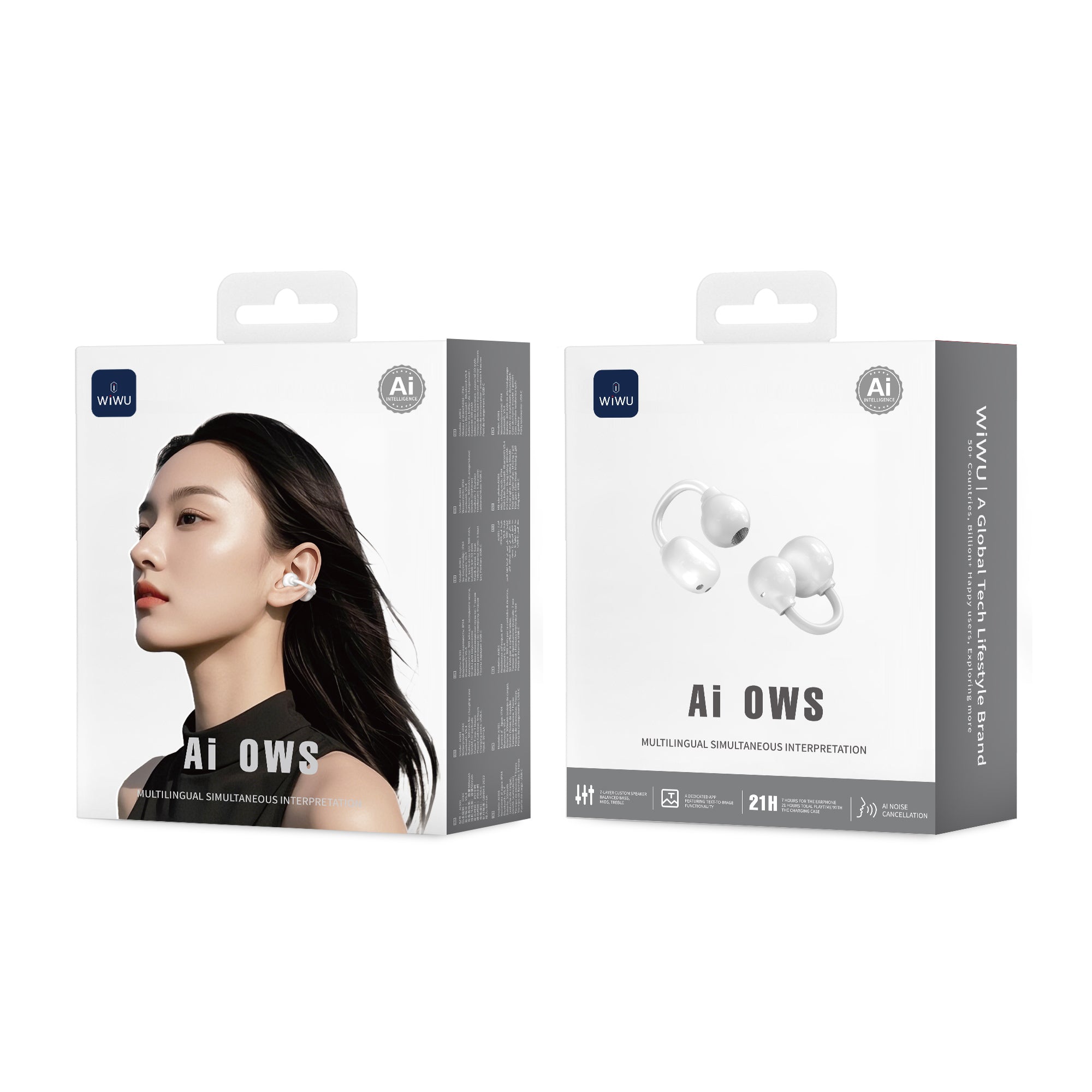 WiWU Ai301 Bluetooth 5.4 AI Earbuds with 21h Battery & Multilingual Translation