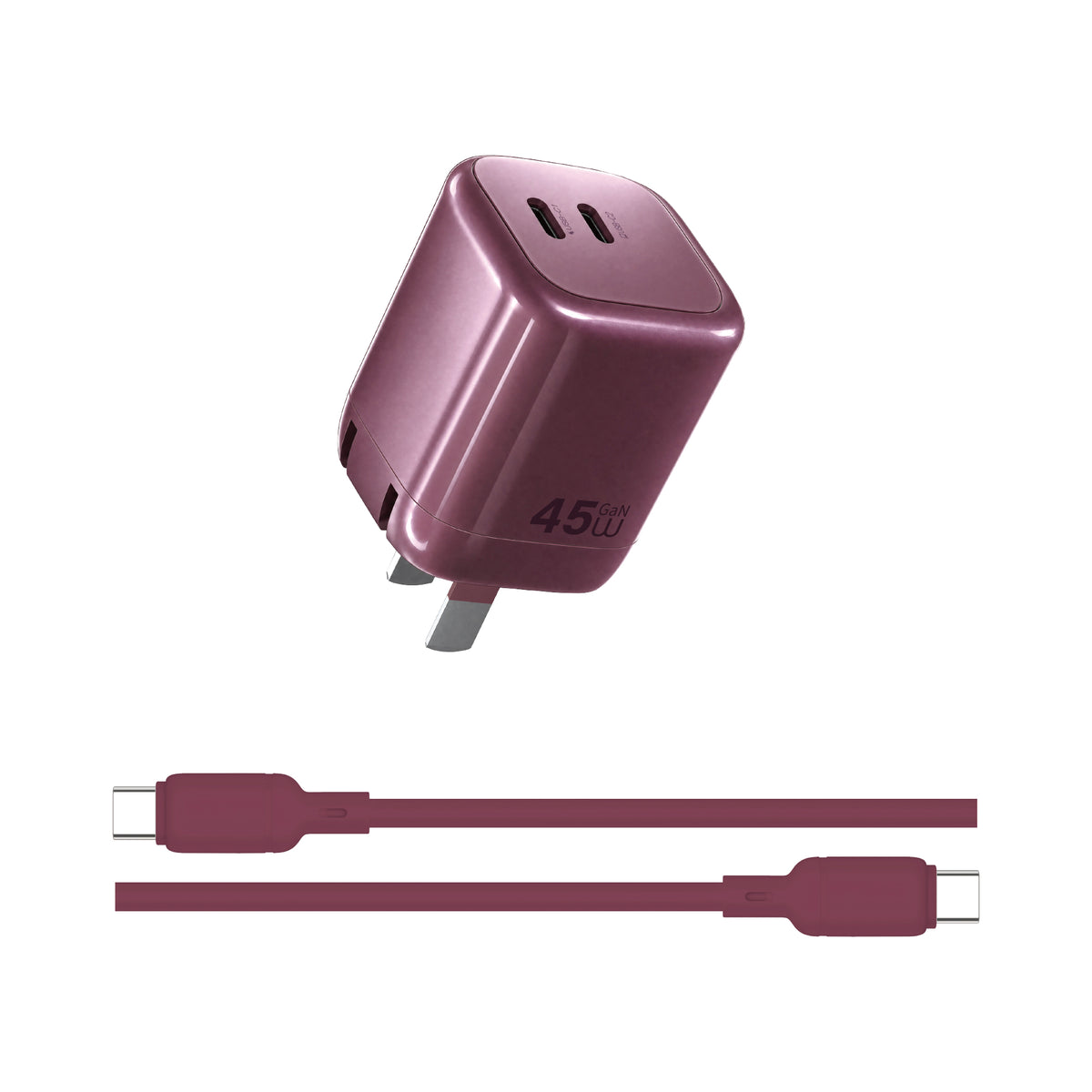 WiWU Cube 45W 2C PD Fast Charge Travel Adapter Combo Wi-G025