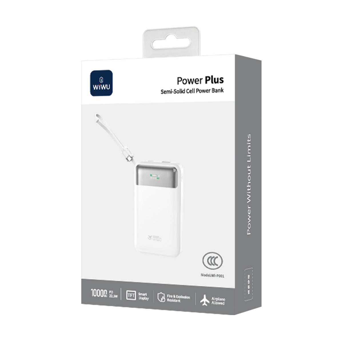 WiWU Wi-P001 10000mAh 22.5W Fast Charging Power Bank with LED Display