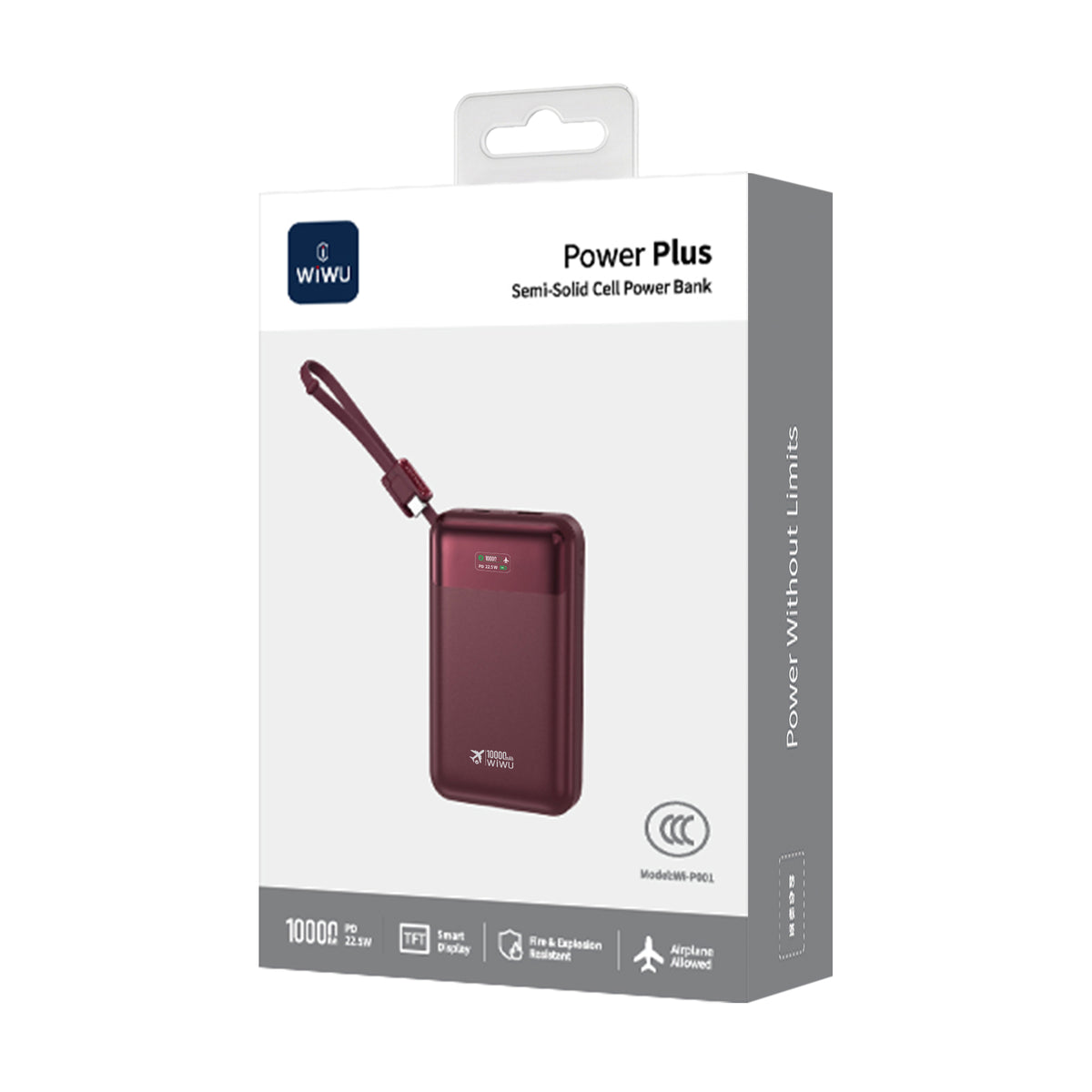 WiWU Wi-P001 10000mAh 22.5W Fast Charging Power Bank with LED Display