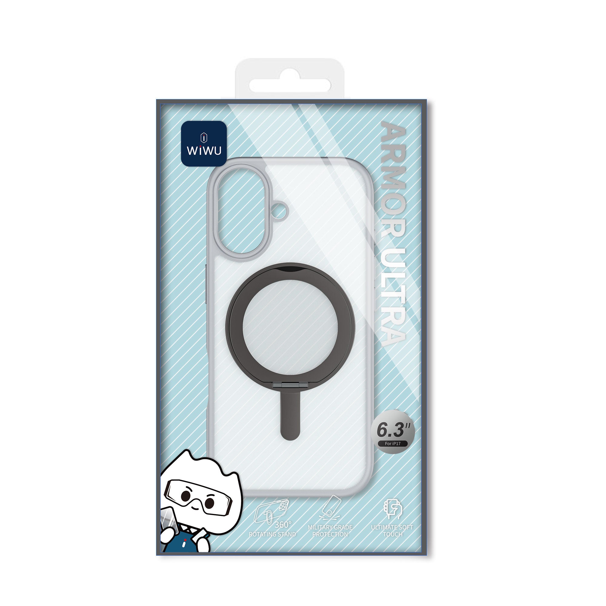 WiWU FGG-202 Soft Touch Magnetic Case with Kickstand Shockproof Skin Feel for IP17 Series