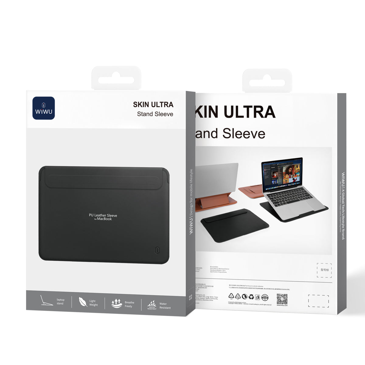 WiWU Skin Ultra Laptop Sleeve with Built-in Stand