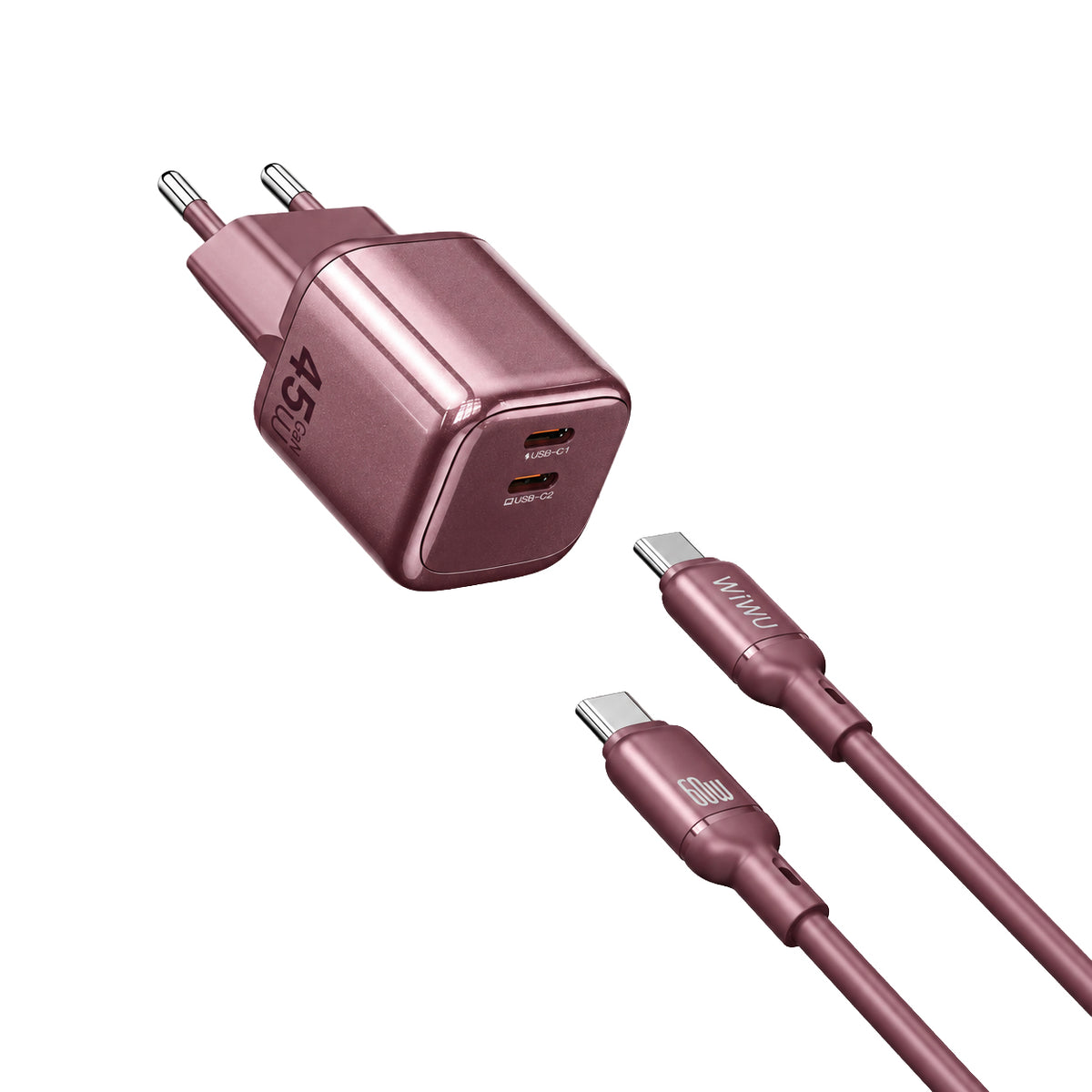 WiWU Cube 45W 2C PD Fast Charge Travel Adapter Combo Wi-G025