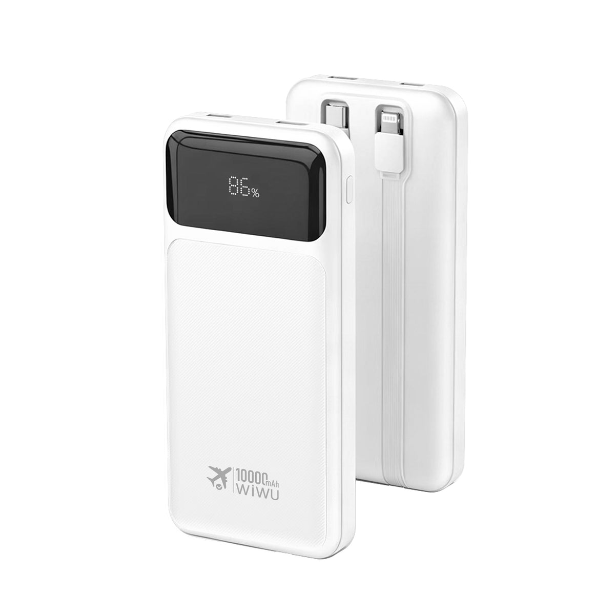 WiWU Q95 10000mAh Power Bank with Built-in Dual Cables