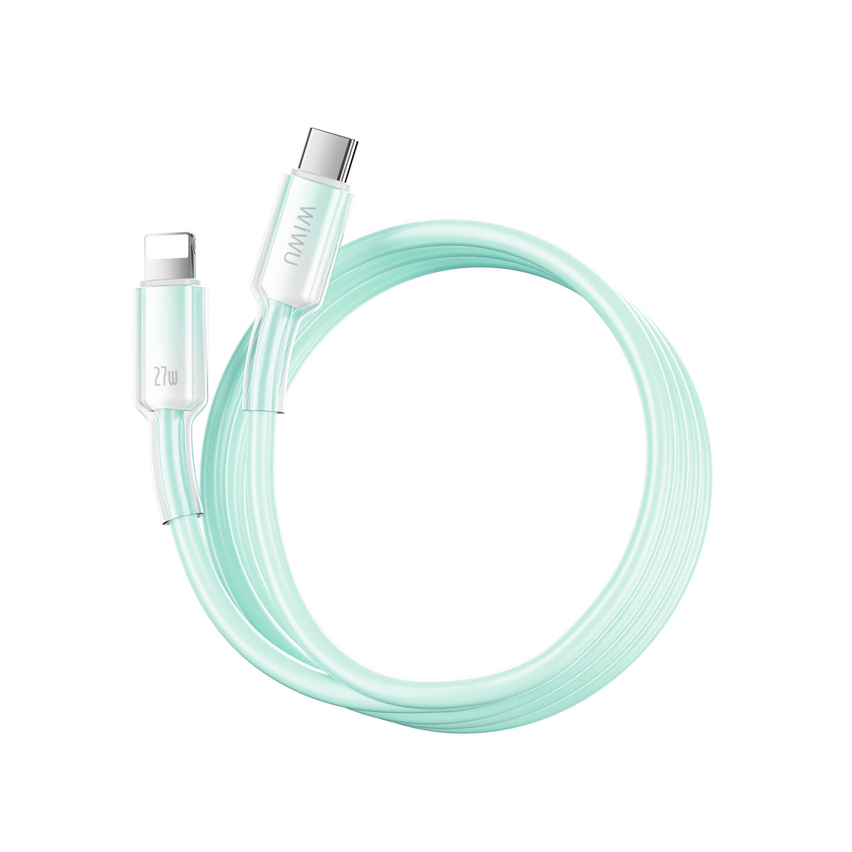 WiWU Wi-C062 USB C to Lightning Silicone Cable 27W Fast Charging Liquid Silicone Clear Data Cable 2M 1M for iPhone iPad Soft Durable Tangle Free