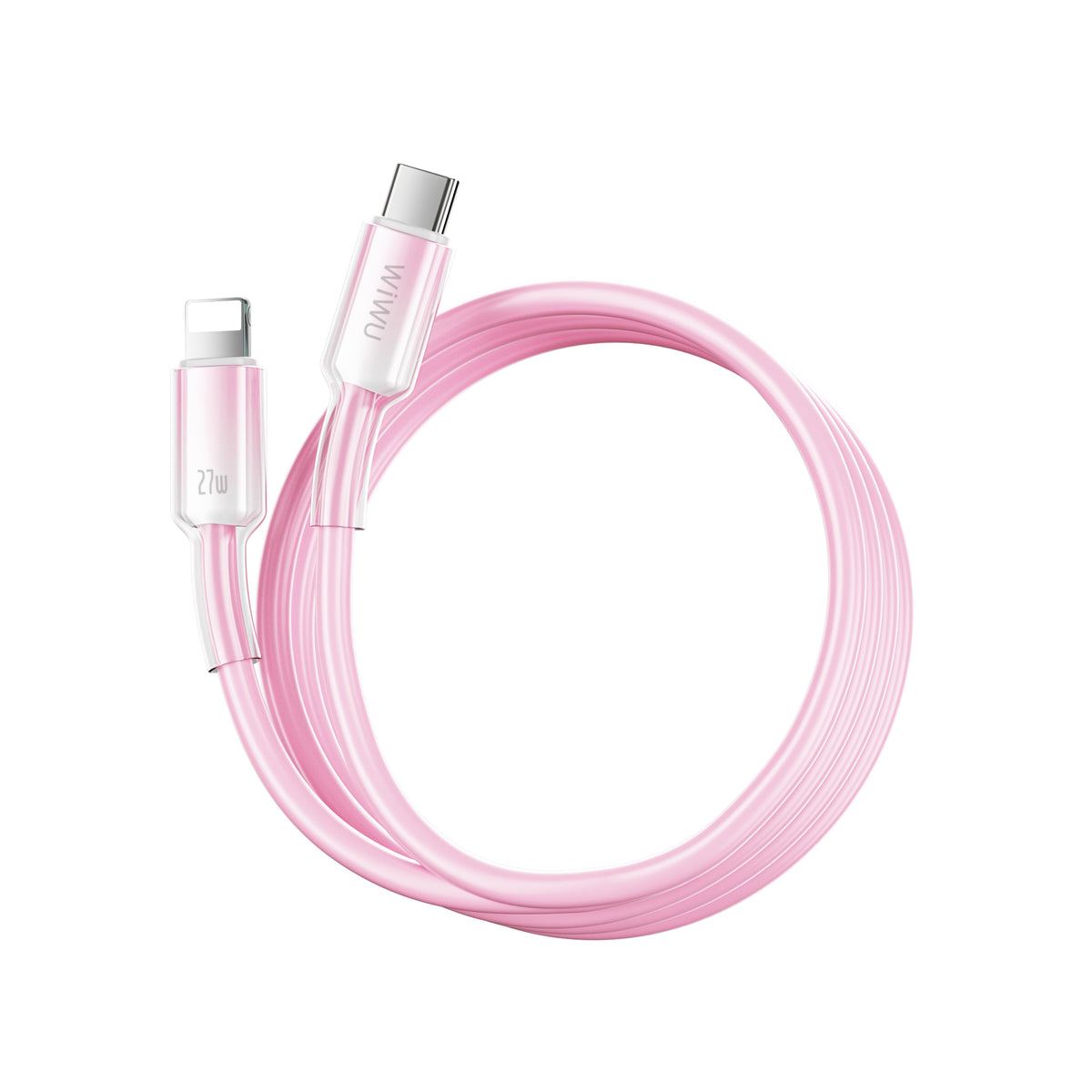 WiWU Wi-C062 USB C to Lightning Silicone Cable 27W Fast Charging Liquid Silicone Clear Data Cable 2M 1M for iPhone iPad Soft Durable Tangle Free