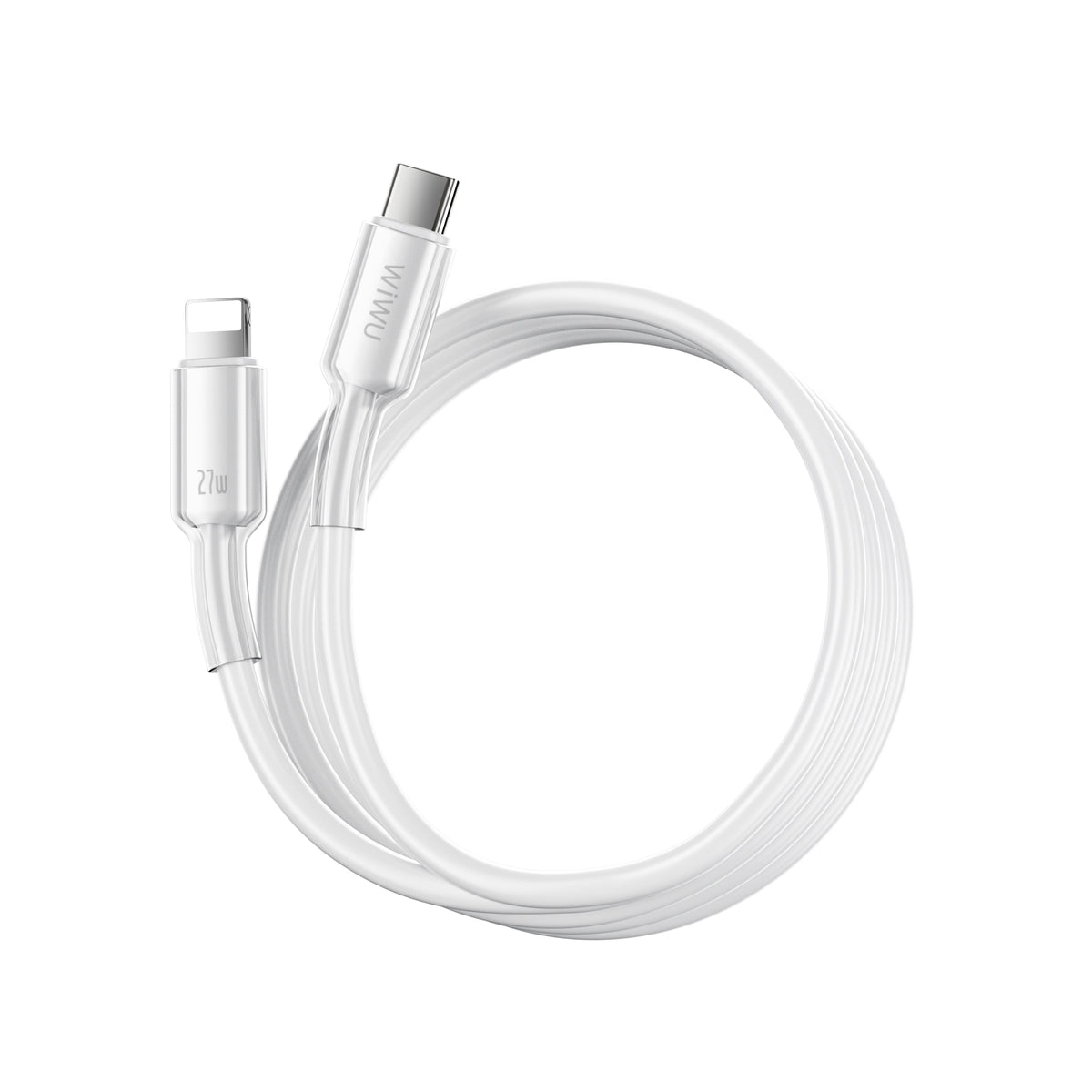 WiWU Wi-C062 USB C to Lightning Silicone Cable 27W Fast Charging Liquid Silicone Clear Data Cable 2M 1M for iPhone iPad Soft Durable Tangle Free
