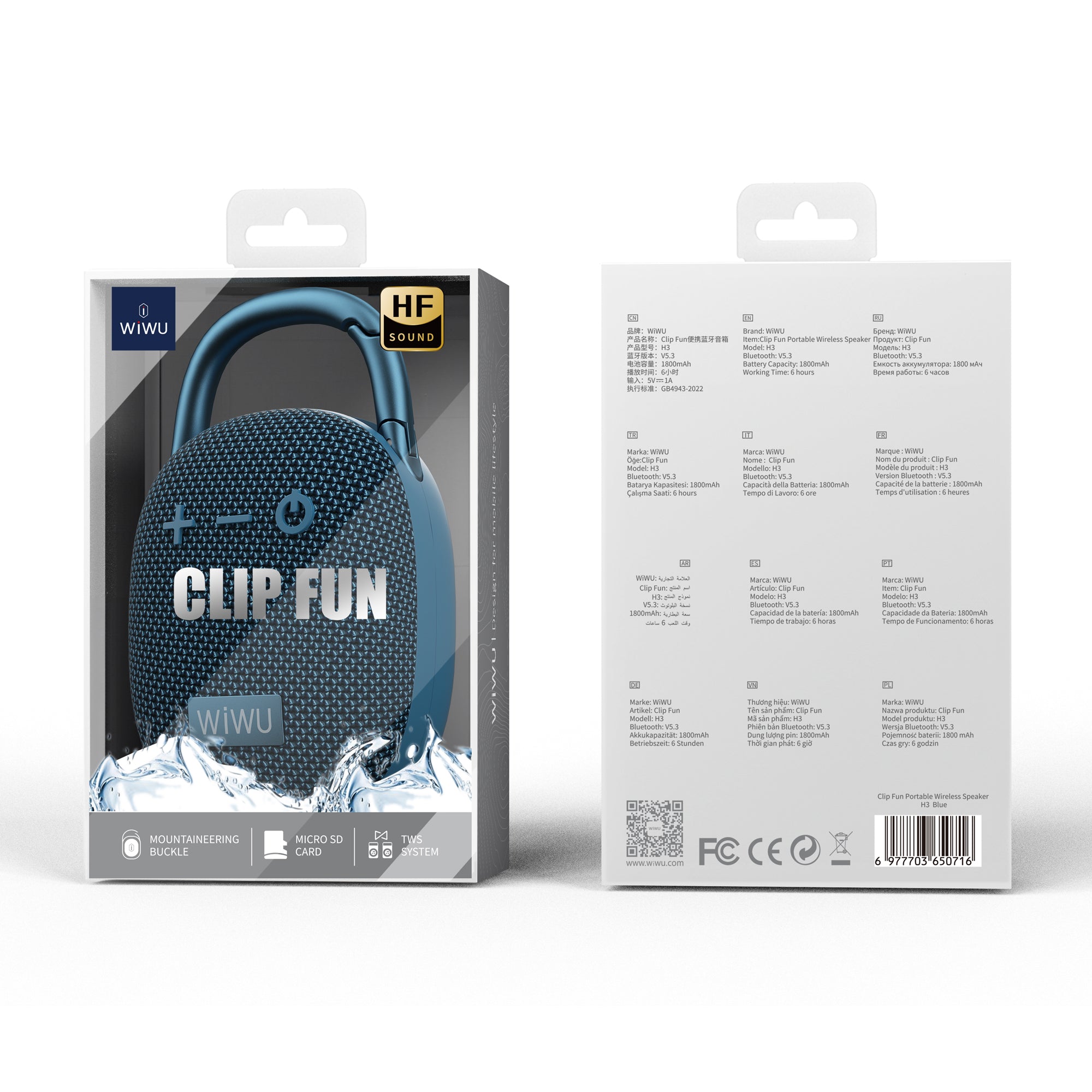WiWU Clip Fun Portable Wireless Speaker H3