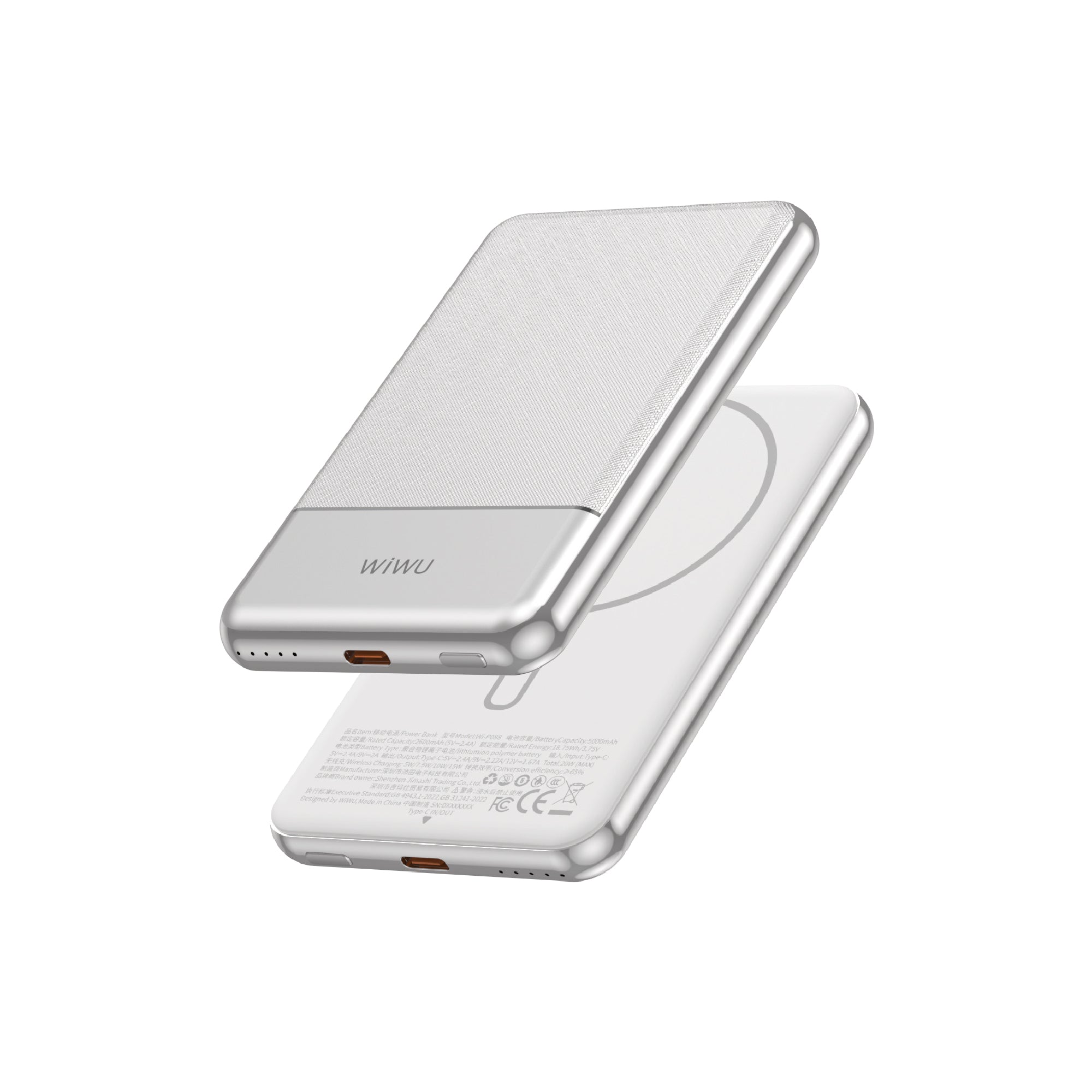 WiWU Silver Seraph Alloy Unibody Power Bank Wi-P088