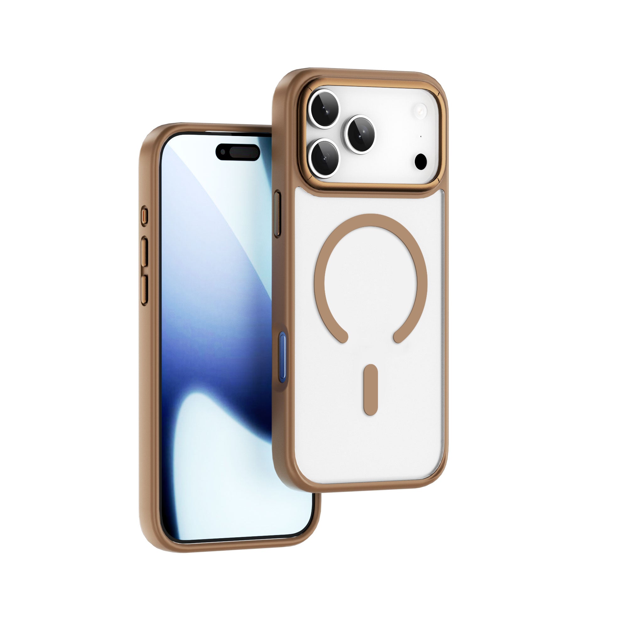 WiWU FGG-012 Armor Magnetic Case Soft Touch with Metal Buttons and Camera Ring for IP17 Series