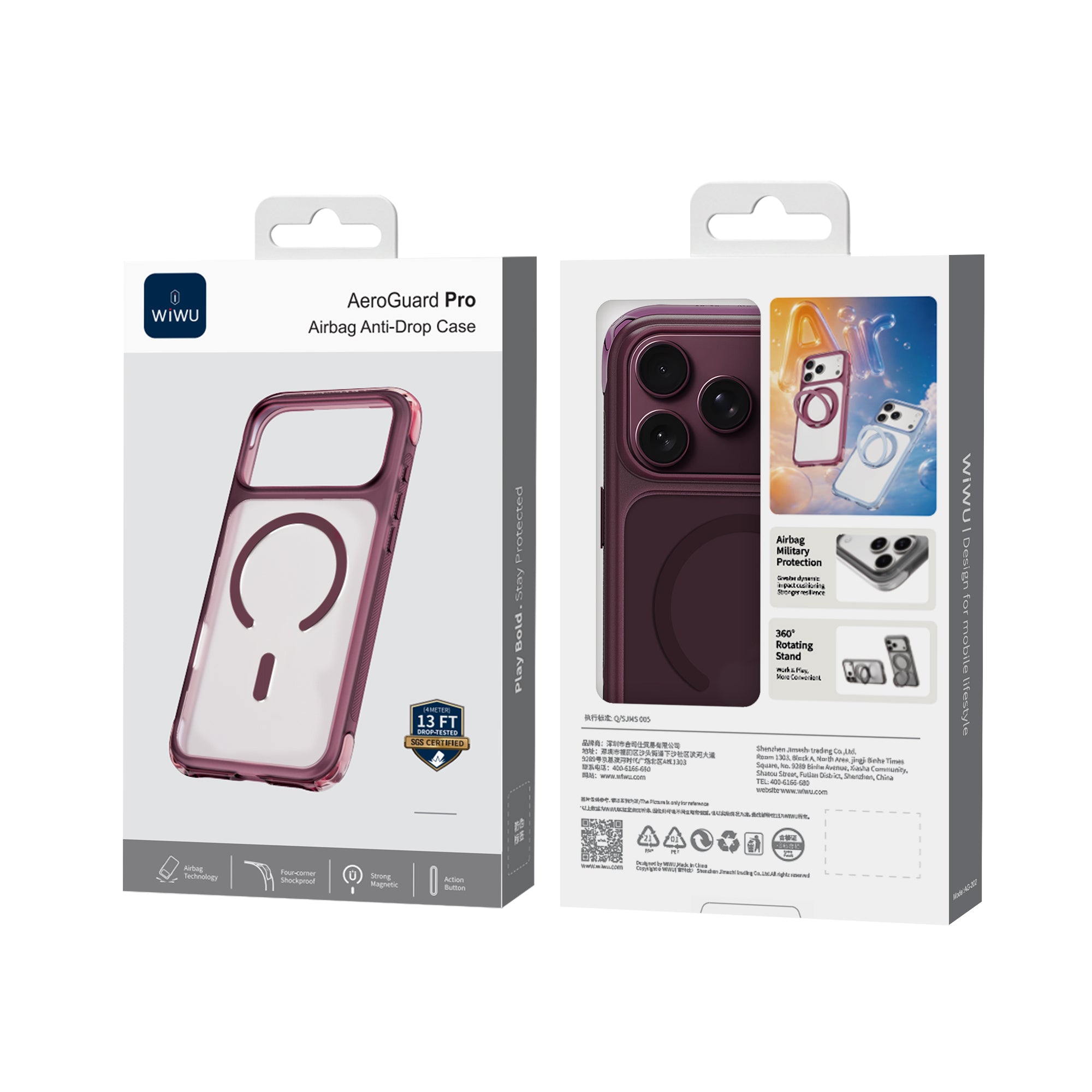 WiWU AG-202 AeroGuard Pro Airbag Anti-Drop MagSafe Phone Case