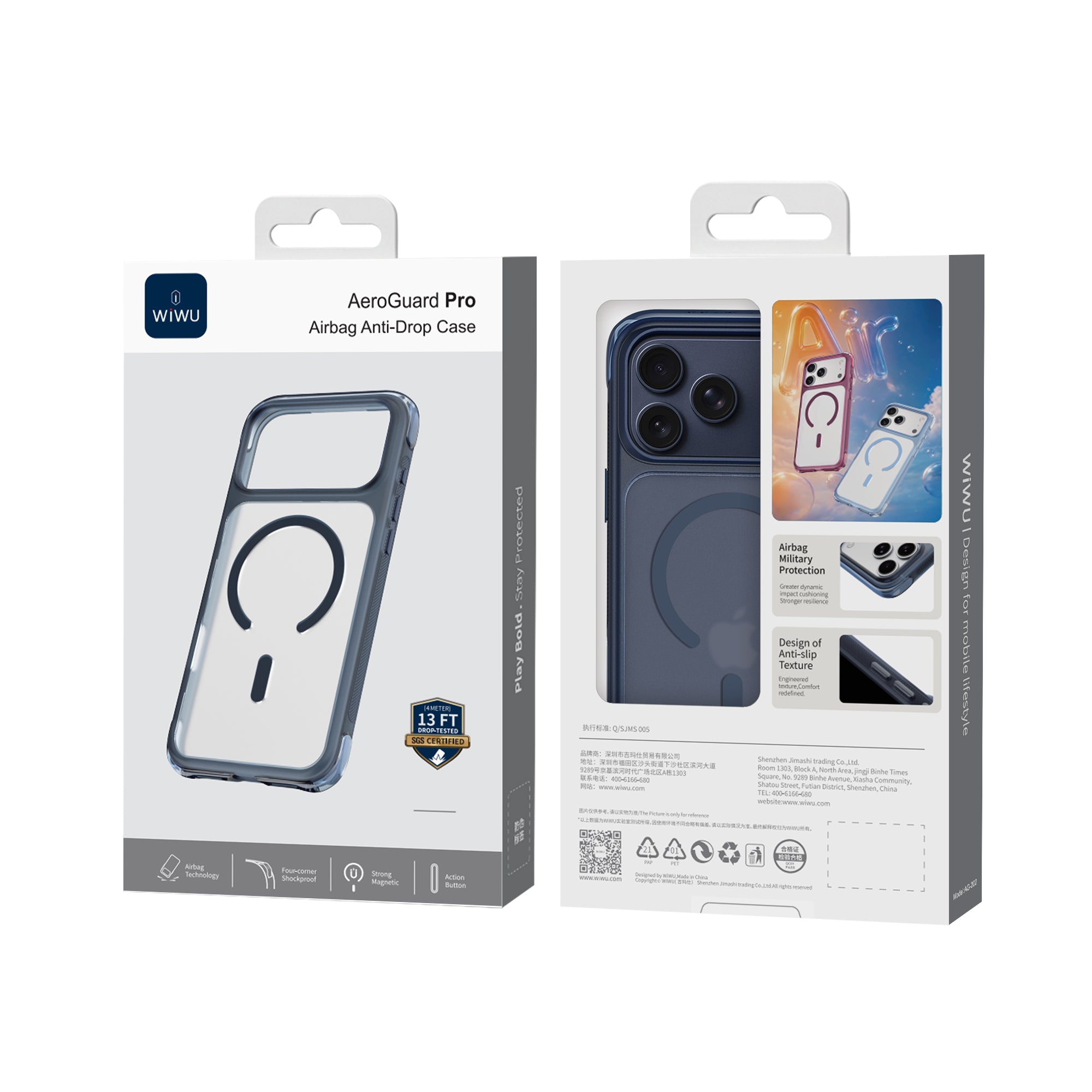 WiWU AG-202 AeroGuard Pro Airbag Anti-Drop MagSafe Phone Case