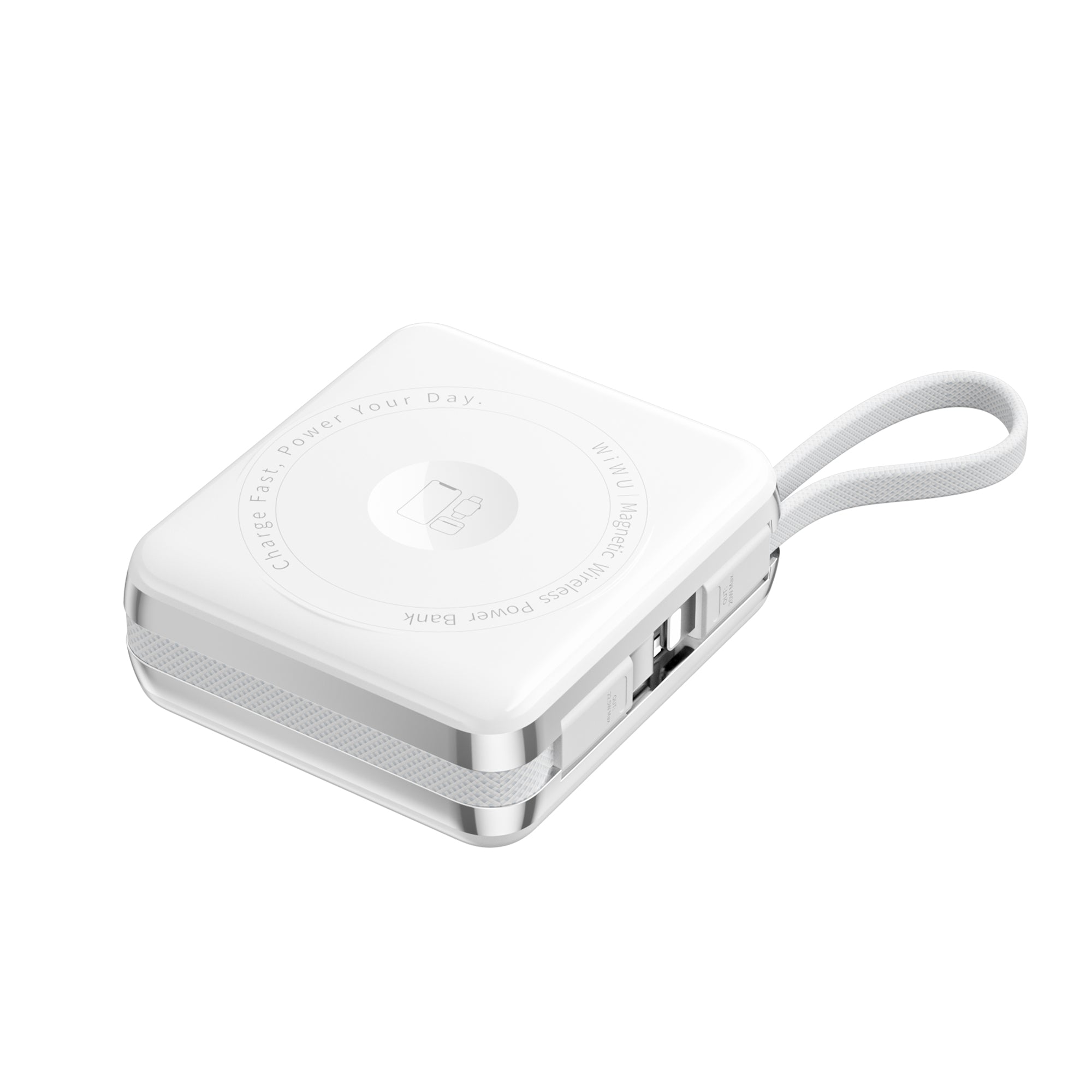 WiWU XF17 3-in-1 Magnetic Wireless Power Bank with Built-in Cable 10000mAh