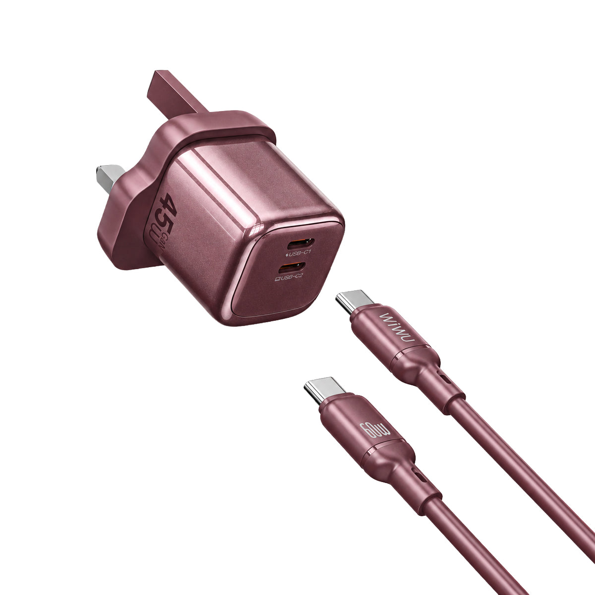 WiWU Cube 45W 2C PD Fast Charge Travel Adapter Combo Wi-G025