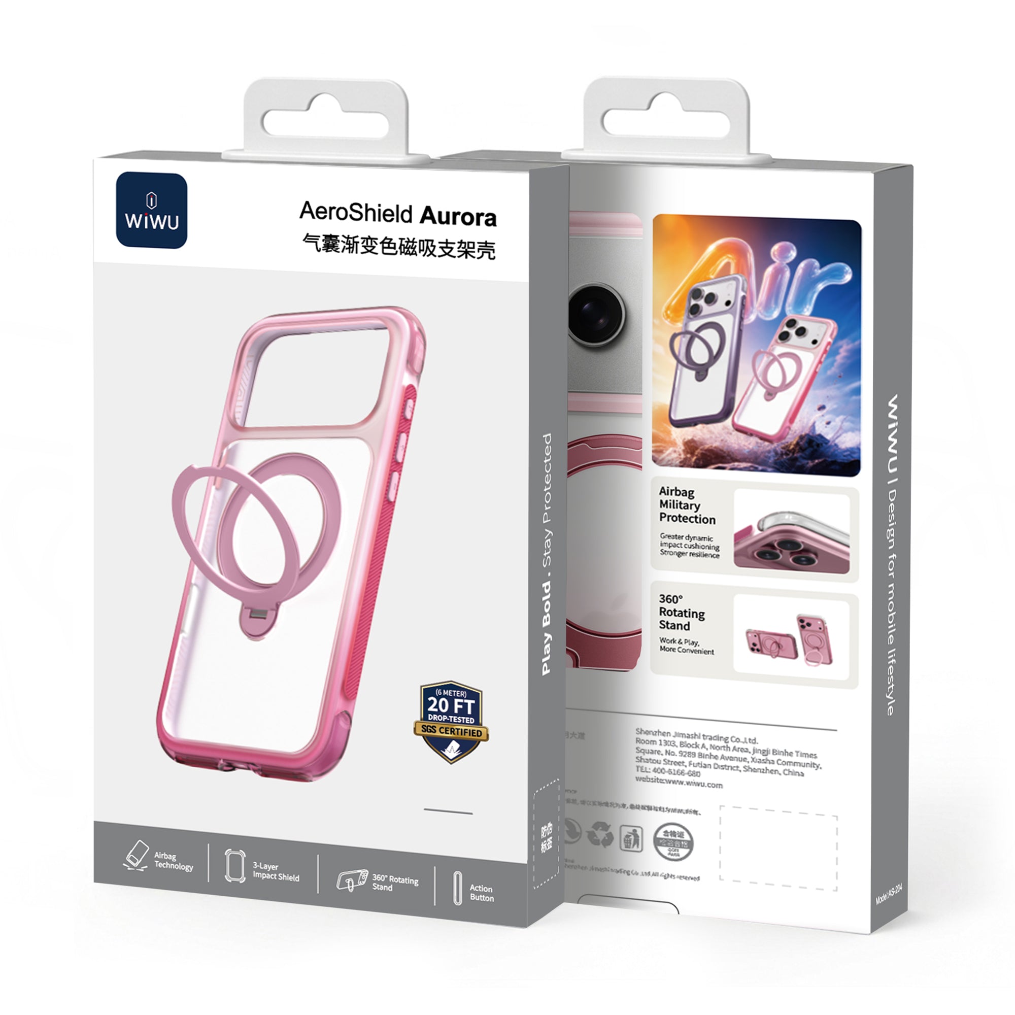 WiWU AeroShield Aurora Airbag Anti-Drop MagSafe Stand Case – AS-204