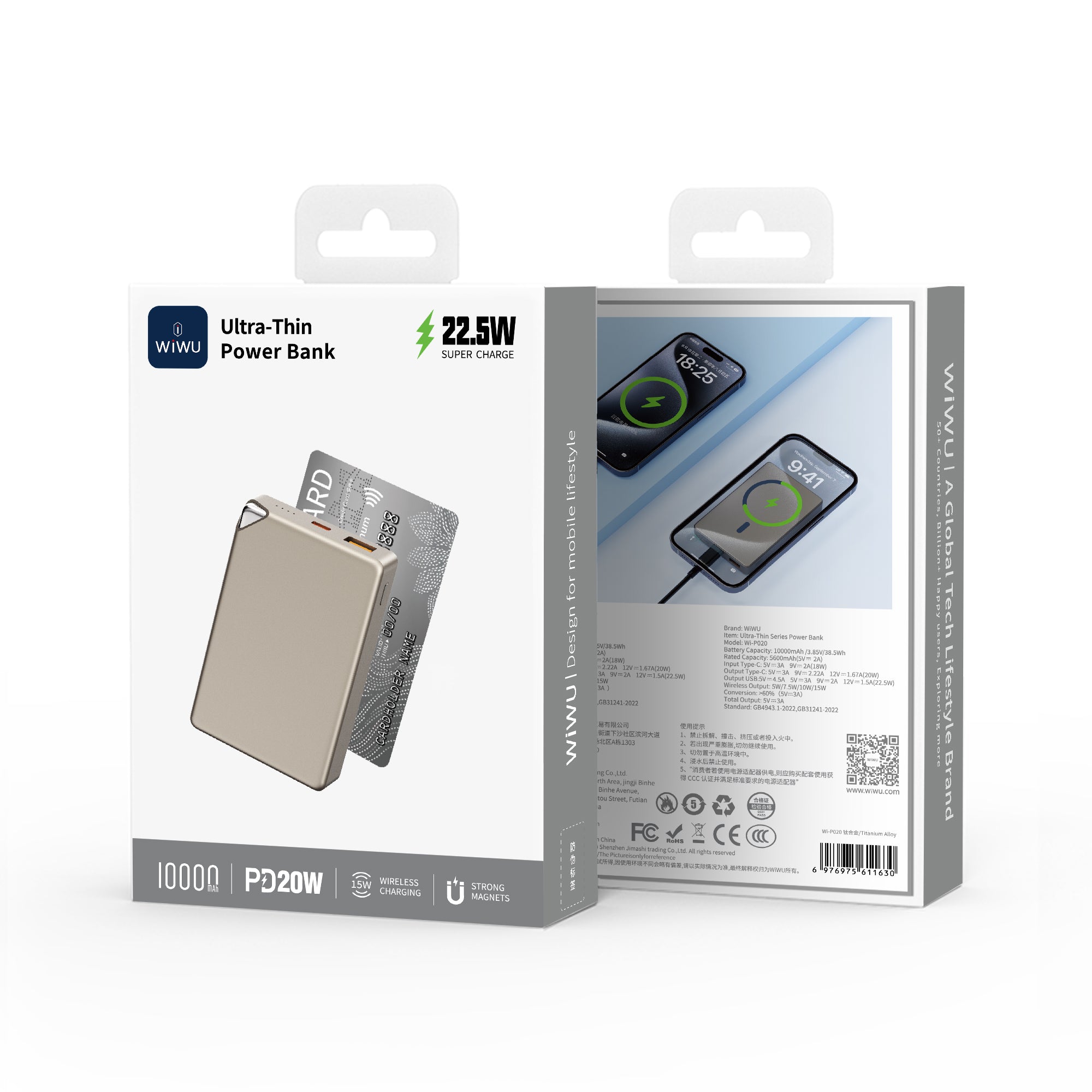 WiWU Ultra-Thin Series Power Bank 10000mAh Wi-P020