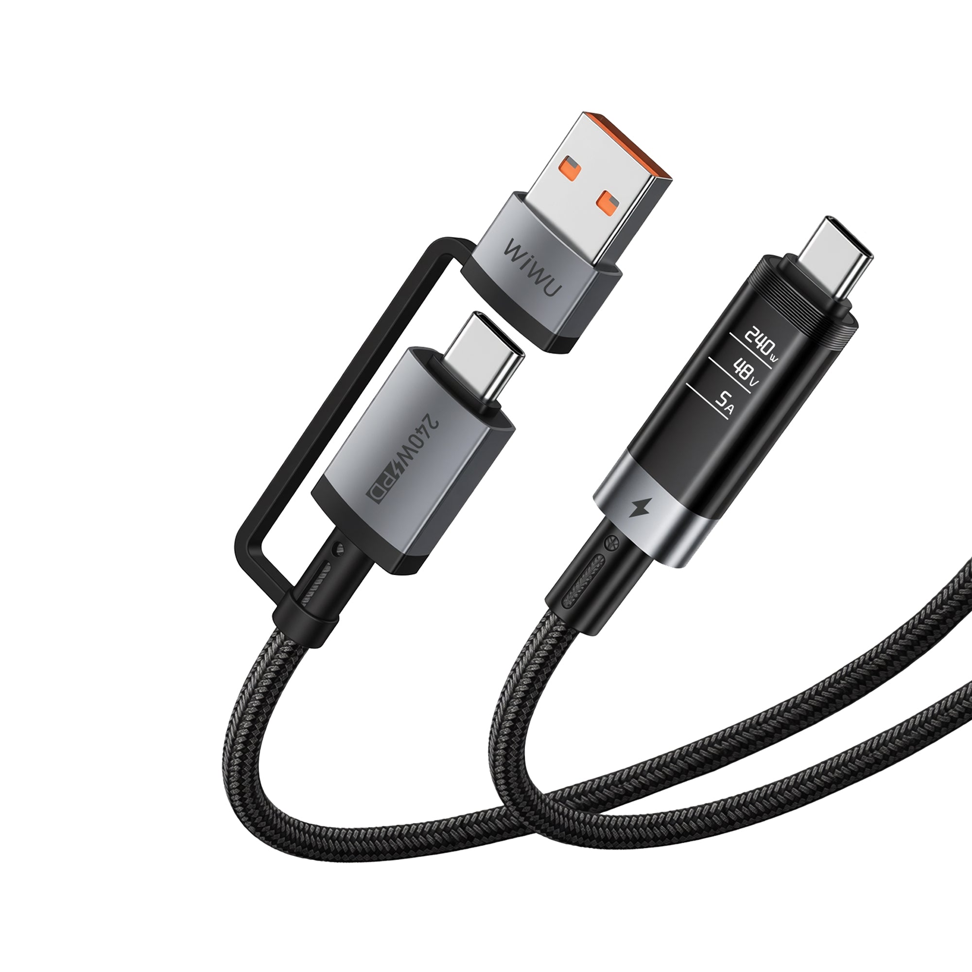 WiWU 240W USB-A+C to USB-C Cable Wi-C109