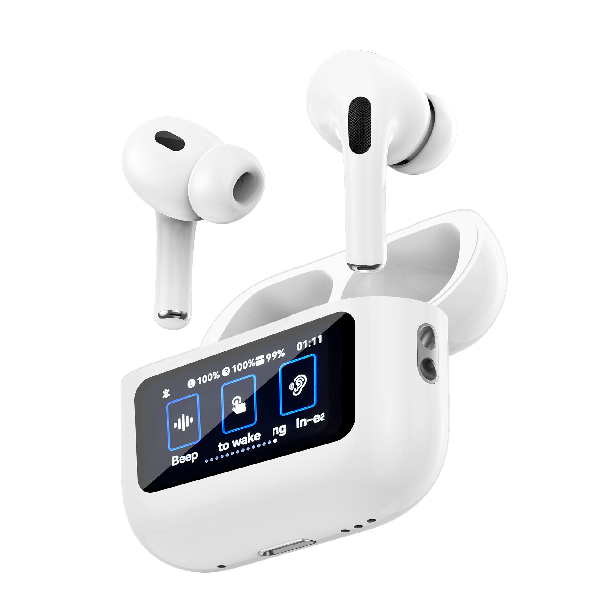 WiWU T22 Wireless Earbuds with Display Bluetooth 6.0 -23dB Noise Reduction 4H Music Ear Detection