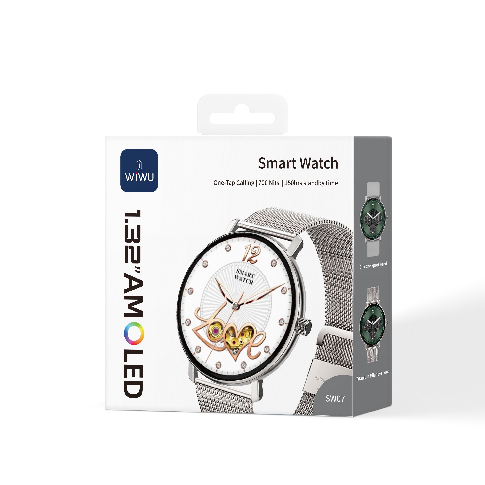 WiWU SW07 Smart Watch 1.32" AMOLED Display | Bluetooth Calling | Health & Fitness Tracker