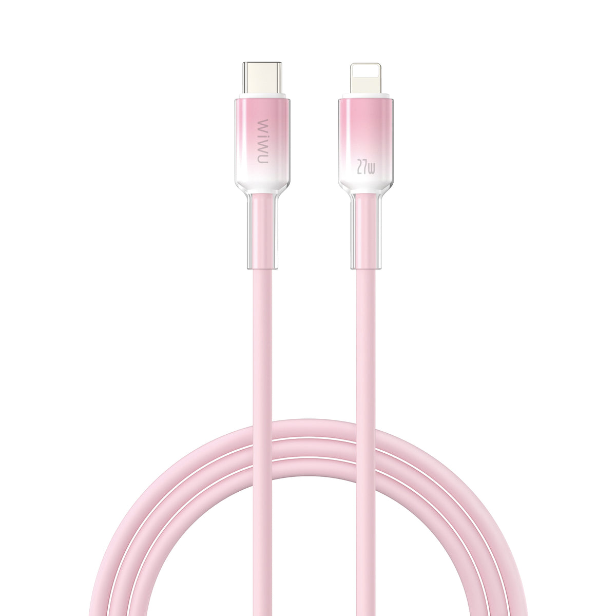 WiWU Wi-C062 USB C to Lightning Silicone Cable 27W Fast Charging Liquid Silicone Clear Data Cable 2M 1M for iPhone iPad Soft Durable Tangle Free