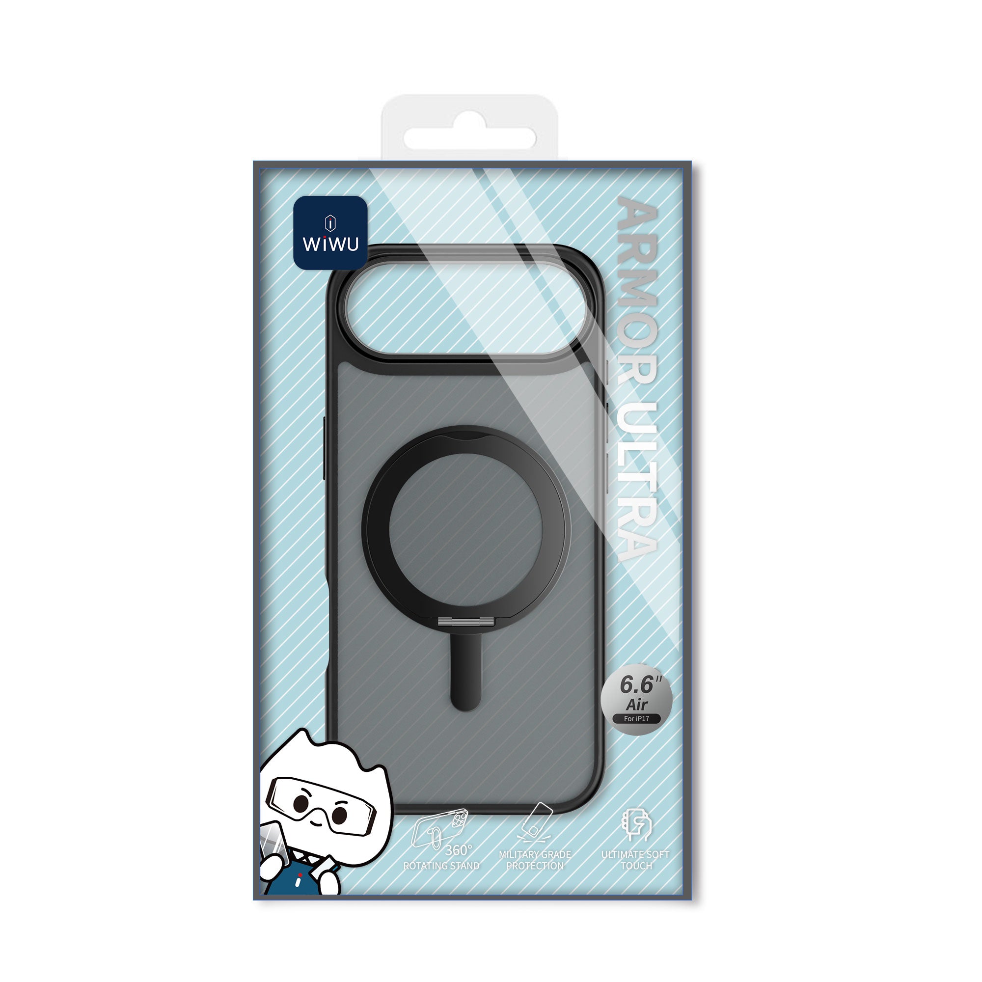 WiWU FGG-202 Soft Touch Magnetic Case with Kickstand Shockproof Skin Feel for IP17 Series