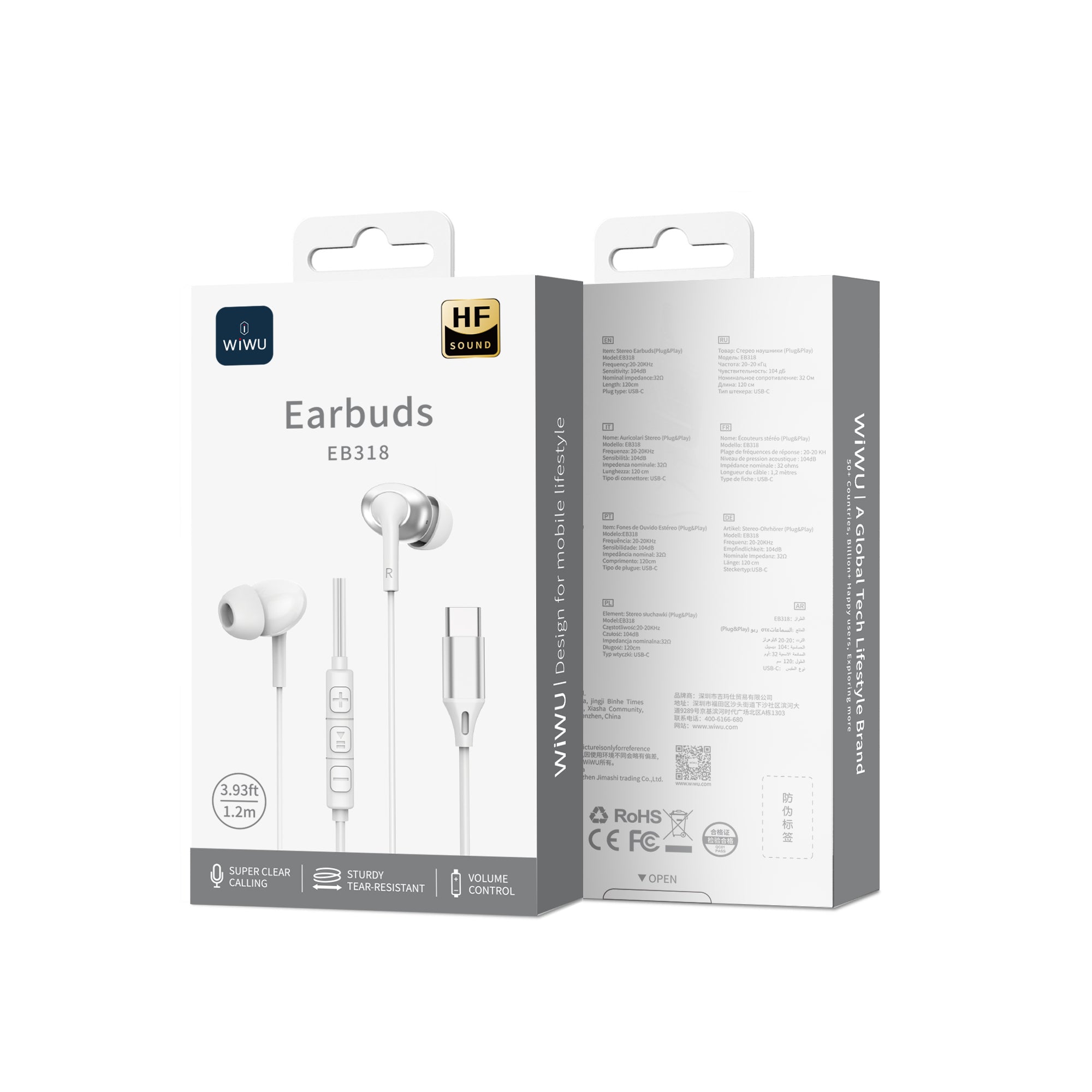 WiWU Type-C Stereo Wired Earbuds EB318