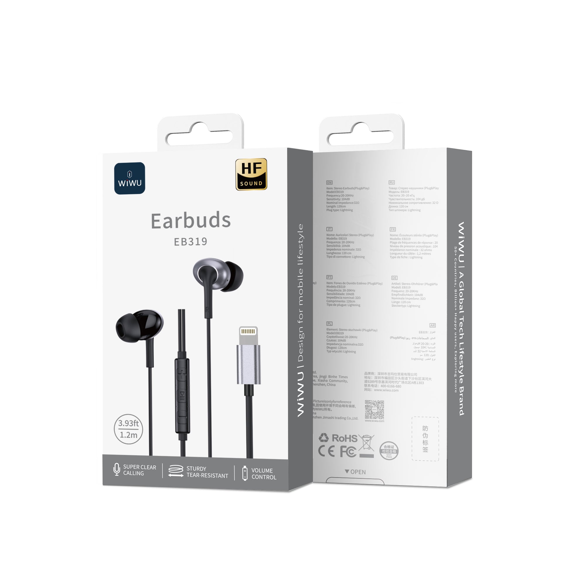 WiWU Lightning Stereo Wired Earbuds EB319