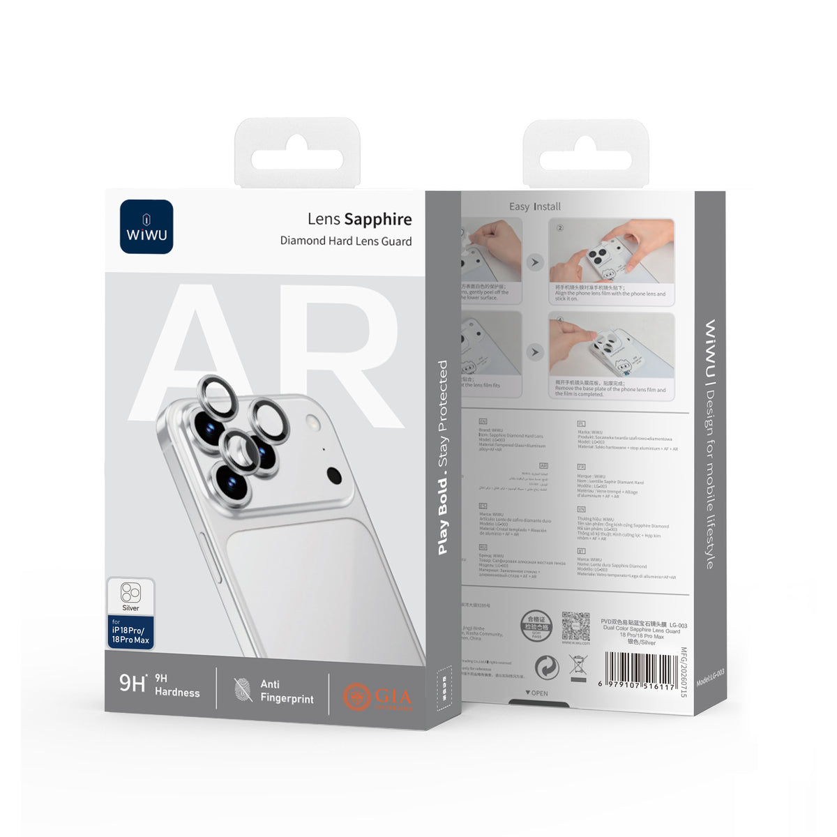 WiWU LG-003 Dual Color Sapphire Lens Guard – GIA-Certified Sapphire Glass Camera Protector