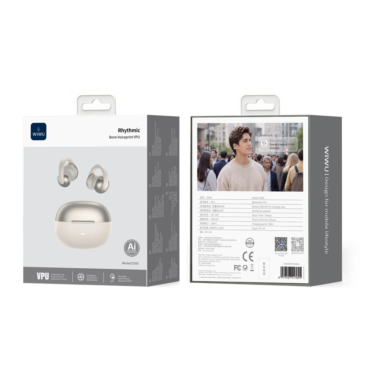 WiWU O205 Open-Ear Clip-On Earbuds