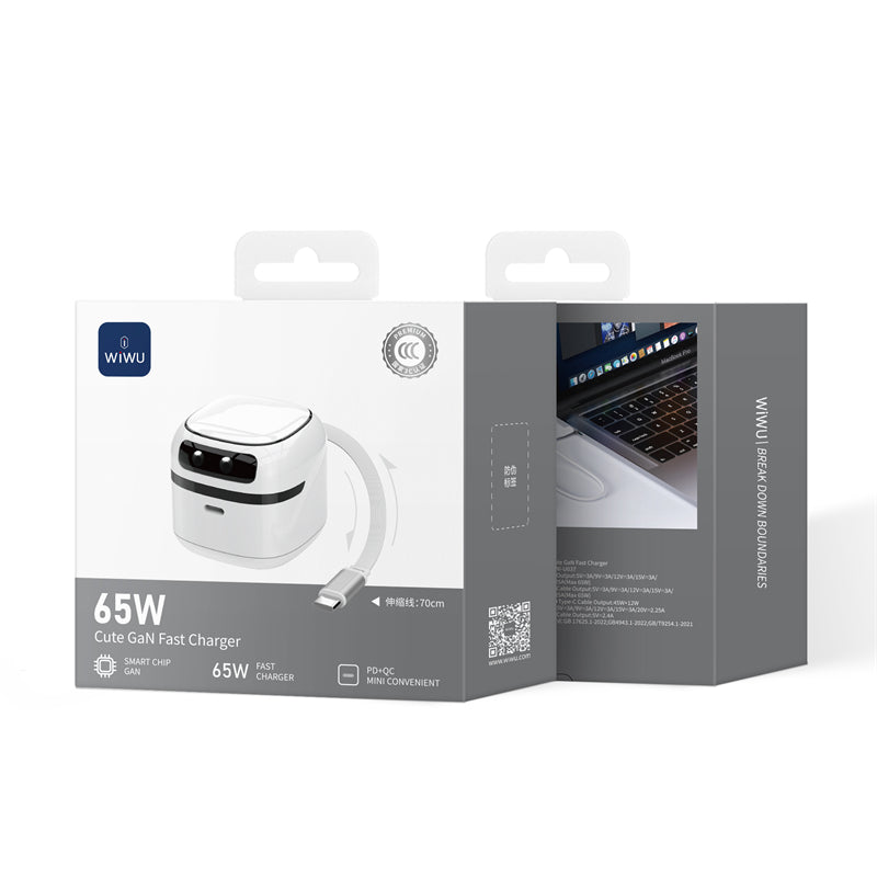 WiWU 65W Cute GaN Fast Charger 1C+Type-C cable Wi-U037