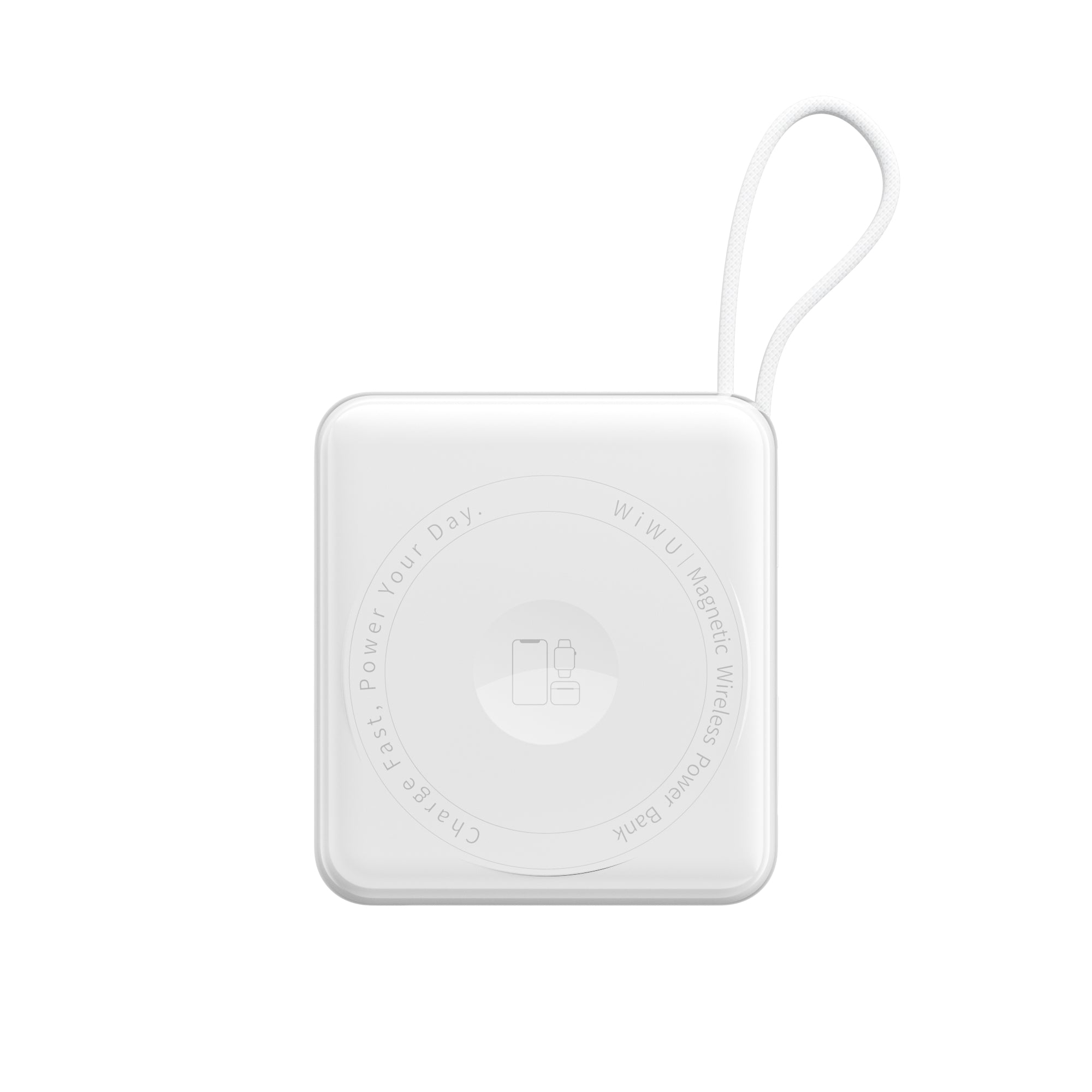 WiWU XF17 3-in-1 Magnetic Wireless Power Bank with Built-in Cable 10000mAh